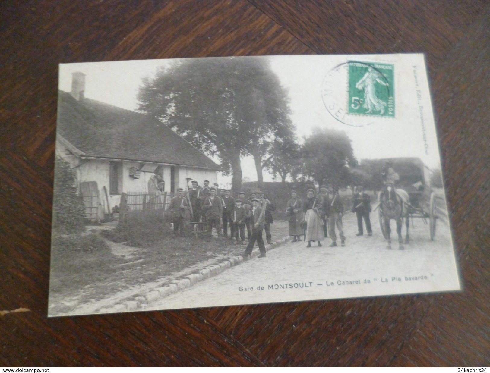 CPA 95 Val D'Oise Gare De Montsoult Le Cabaret De La Pie Bavarde Animée Attelage TBE - Montsoult