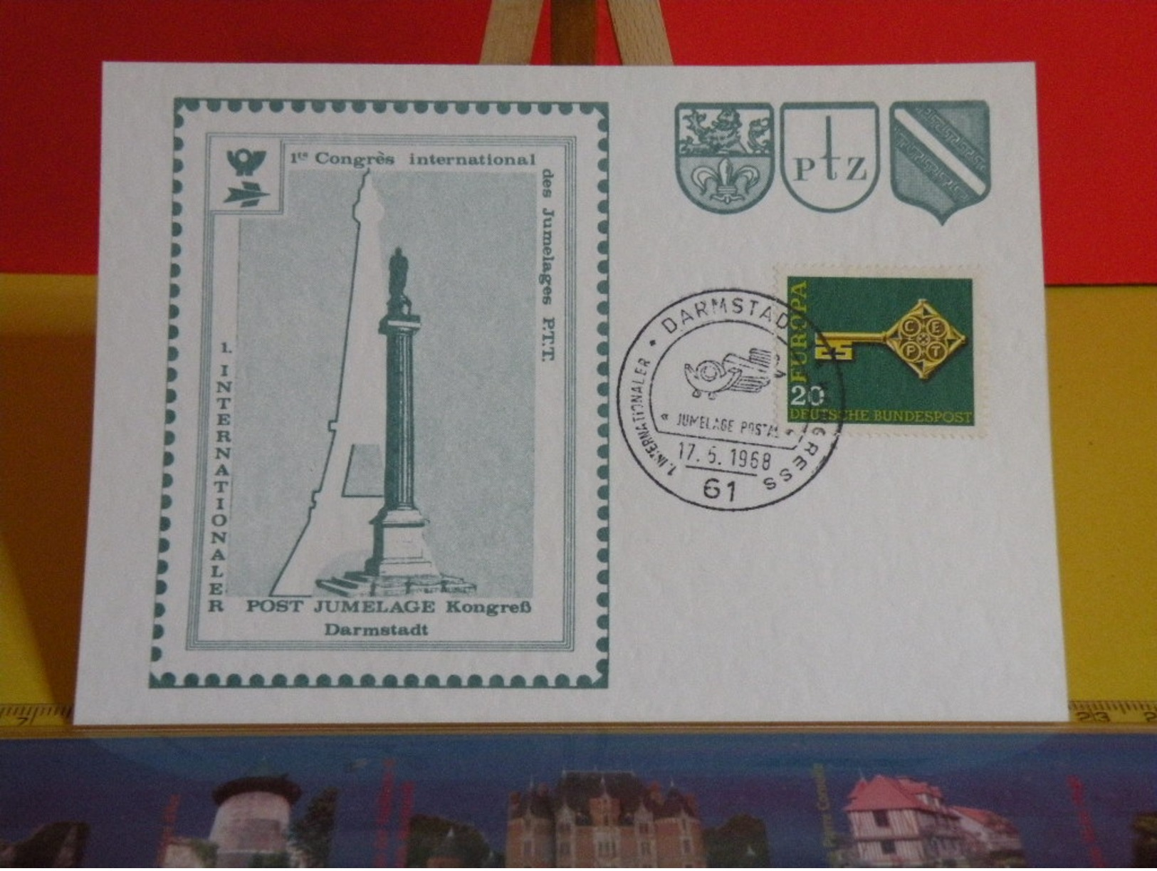 Entiers Postaux > Cartes Postales Privées - Oblitérées Europa 17.5.1968 Darmstadt - Cartes Postales Privées - Oblitérées