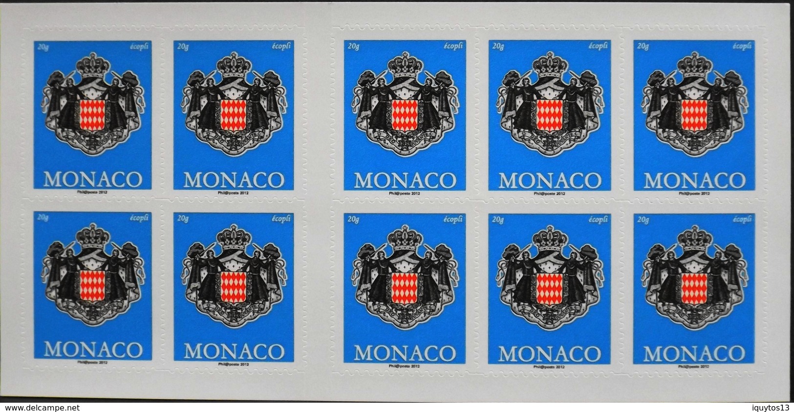 MONACO 2012 - Le N° 2826 Carnet De 10 Timbres NEUFS** Validité Permanente Au Tarif Ecopli - Parfait Etat - Ungebraucht