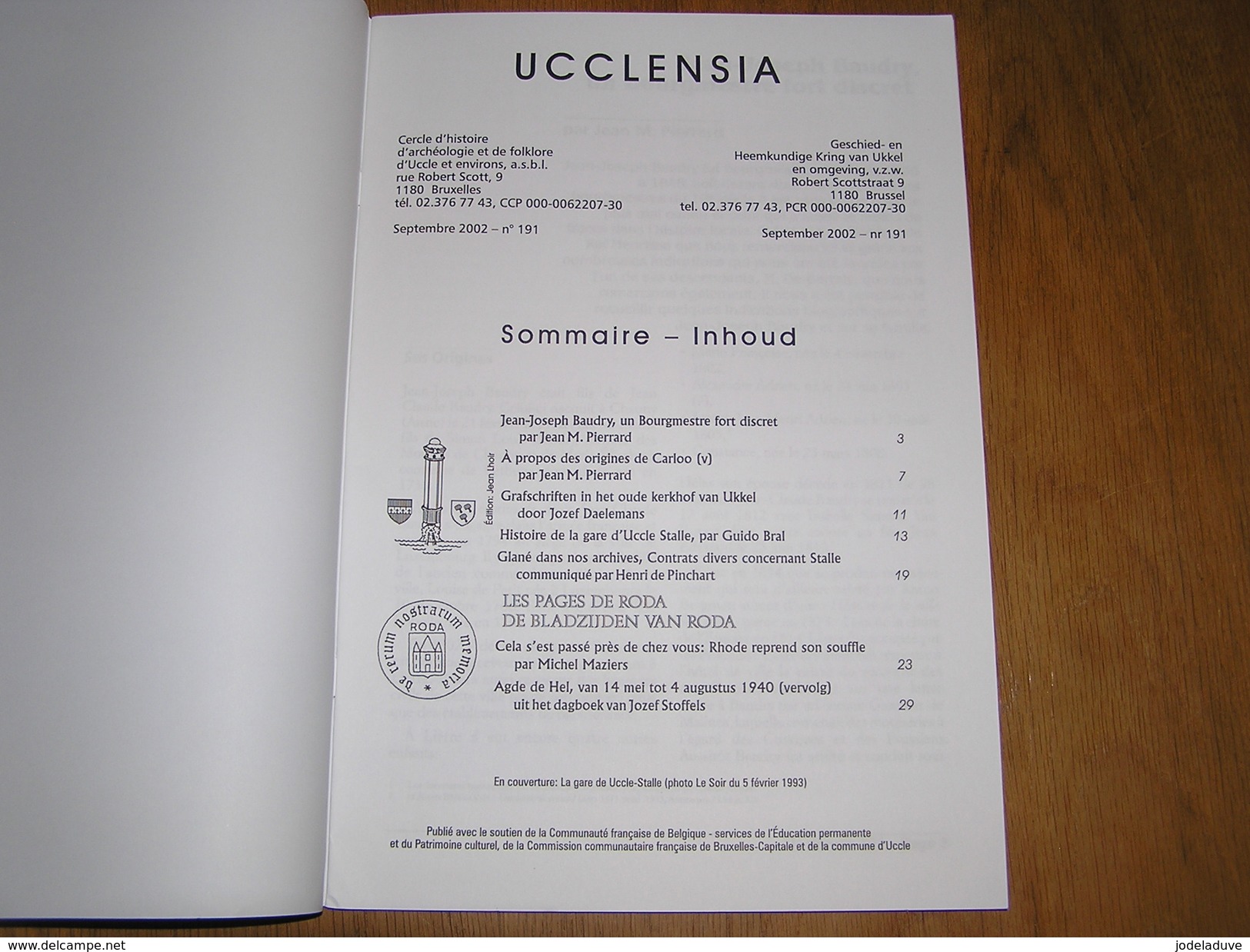 UCCLENSIA Revue N° 191 Régionalisme Brabant Uccle Rhode Baudry Carloo Gare Stalle Adge De Hel 1940 Florine Hélicoptère - Belgique