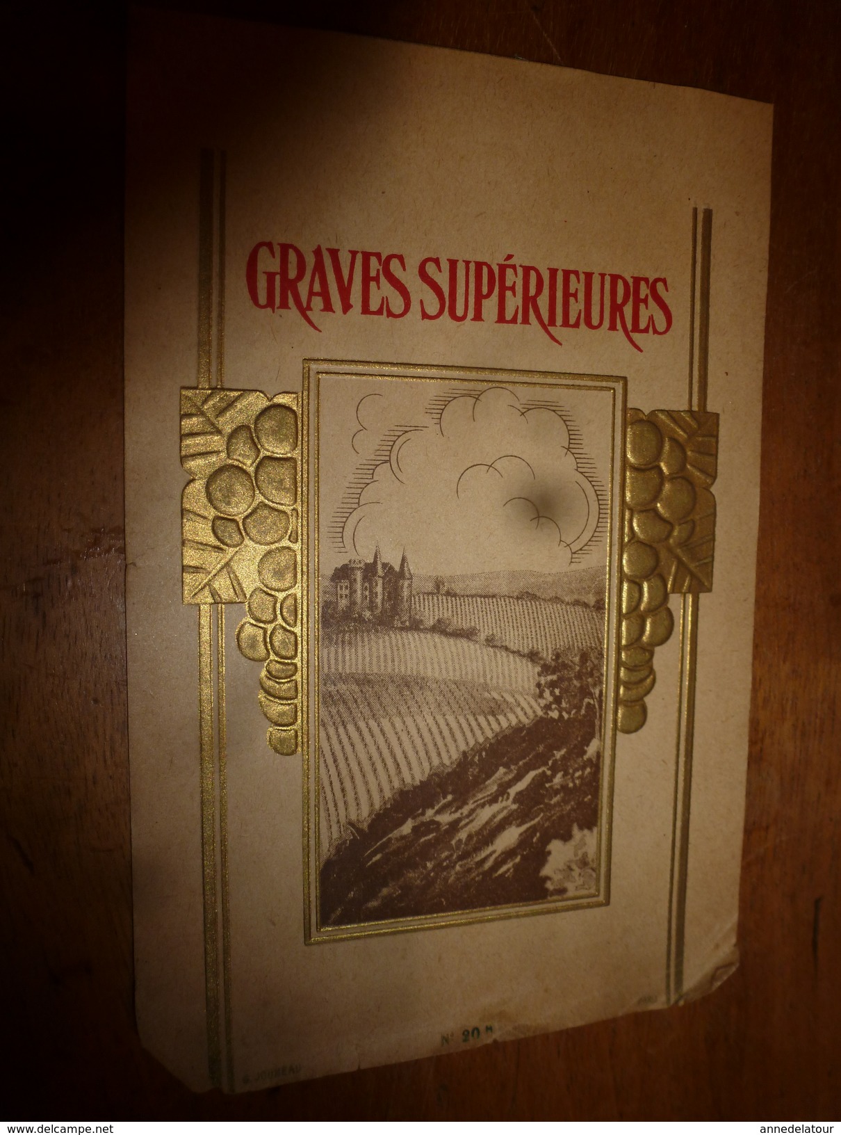 1920 ? Spécimen étiquette De Vin De GRAVES SUPÉRIEURES ,  N° 20H  ,déposé, Imp. G.Jouneau  3 Rue Papin à Paris - Castelli