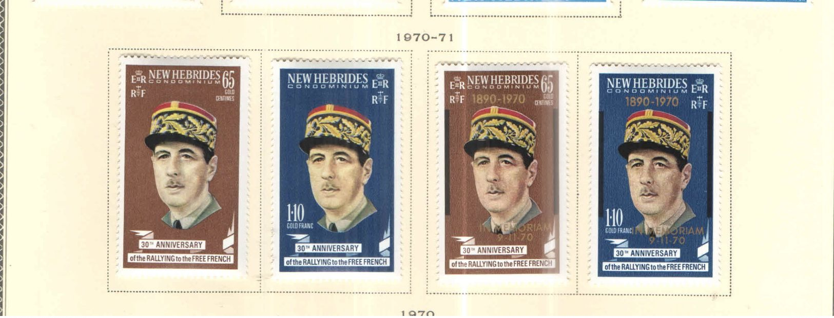 New Hebridi 1970 Charles De Gaulle Scott.139+140+144+145 See Scans - Nuevos