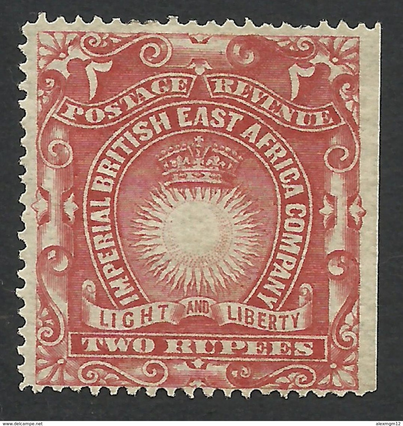 British East Africa, 2 R. 1890, Sc # 27, Mi # 18A, MH. - British East Africa