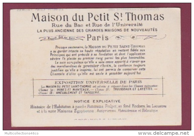 070118 CHROMO MAISON DU PETIT ST THOMAS PARIS - Exposition Universelle 1889 PANORAMA POILPOT LACUSTRE Maisons égyptienne - Autres & Non Classés