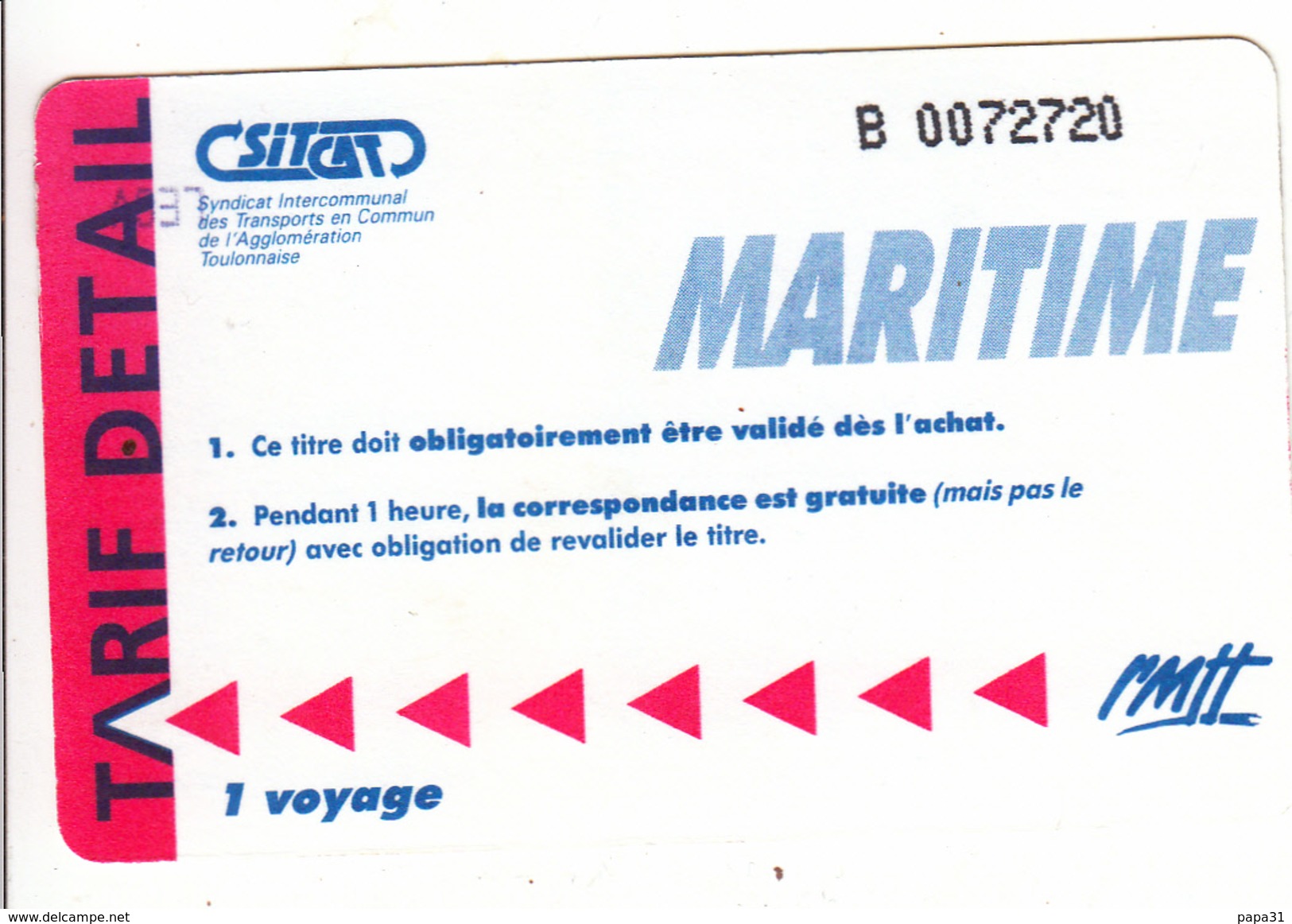 Ticket MARITIME - Europa