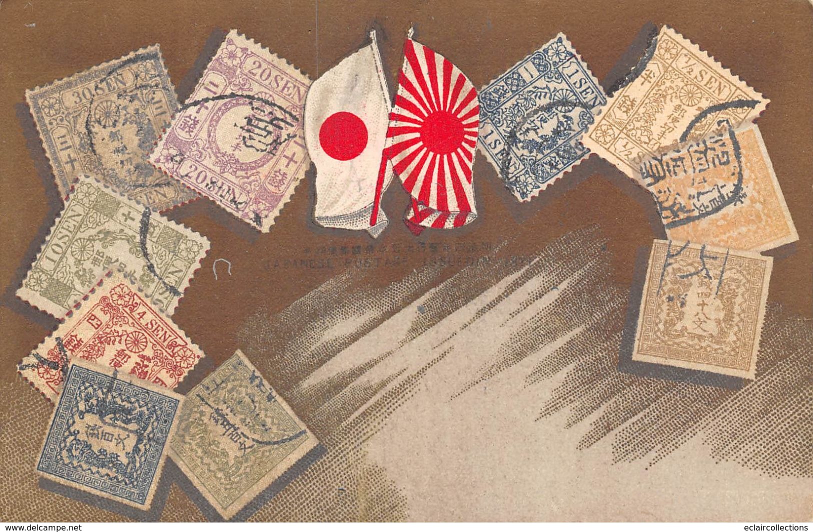 Japon      Carte Avec Des Reproductions De Timbres       (voir Scan) - Sonstige & Ohne Zuordnung