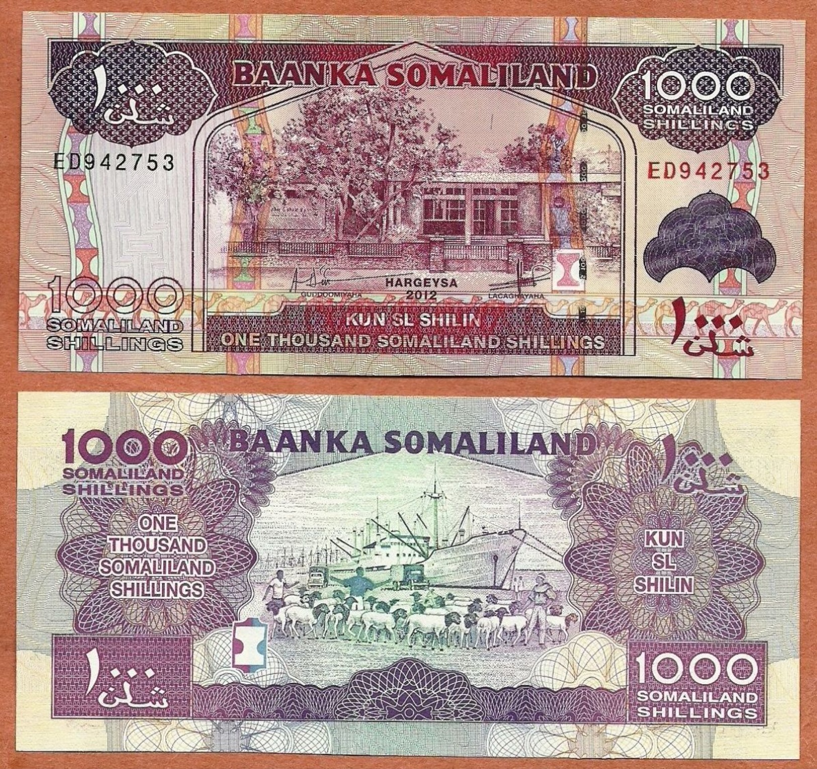 Somaliland, 2012, UNC, 1000 Shillings, Banknote, Paper Money Bill, P-20 - Somalia