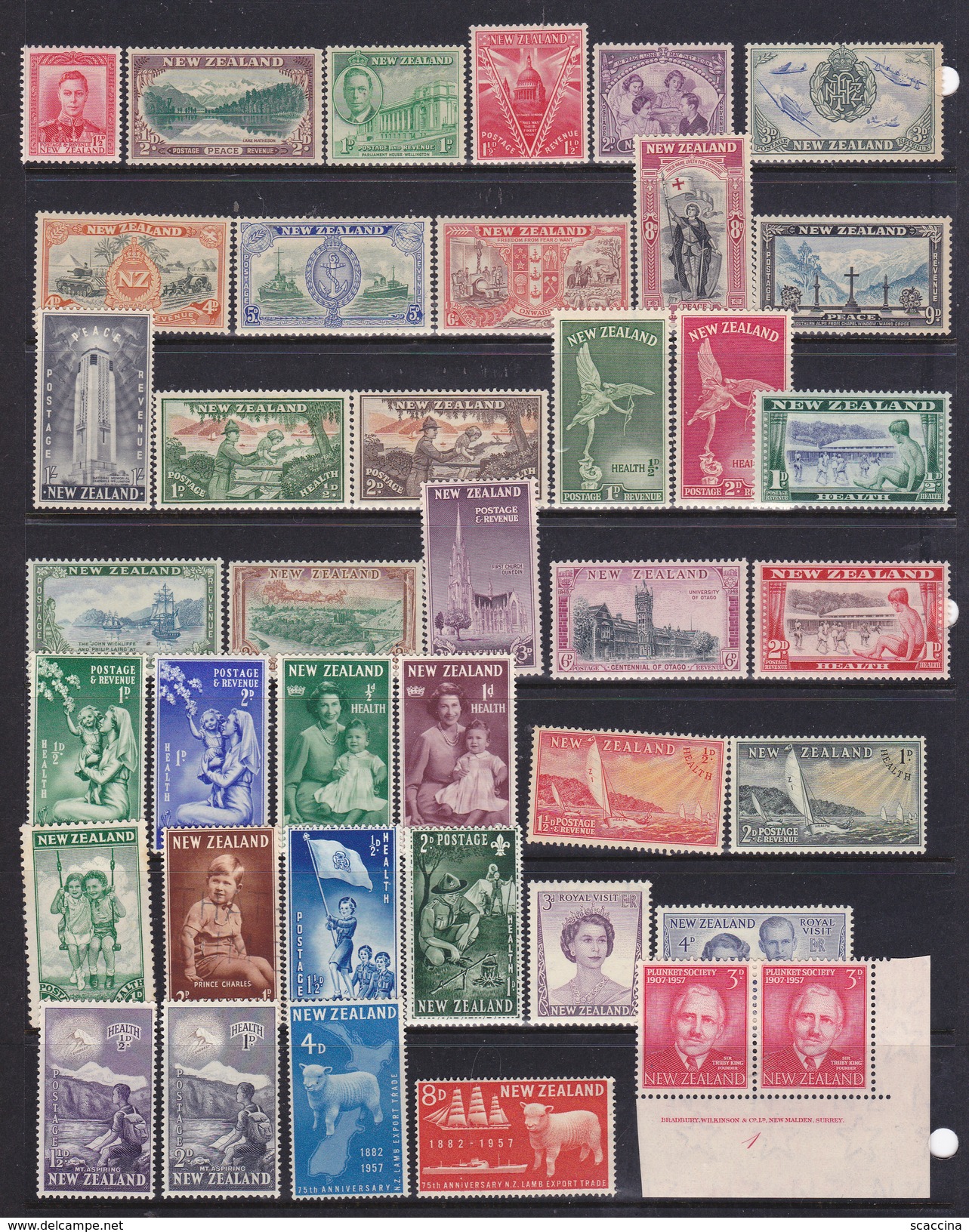 Nuova Zelanda 1937-59 INSEME DI 30 SERIE CPL. Più Sepez.  Tra I N° Yv. 210 E 378 MLH * - Nuovi