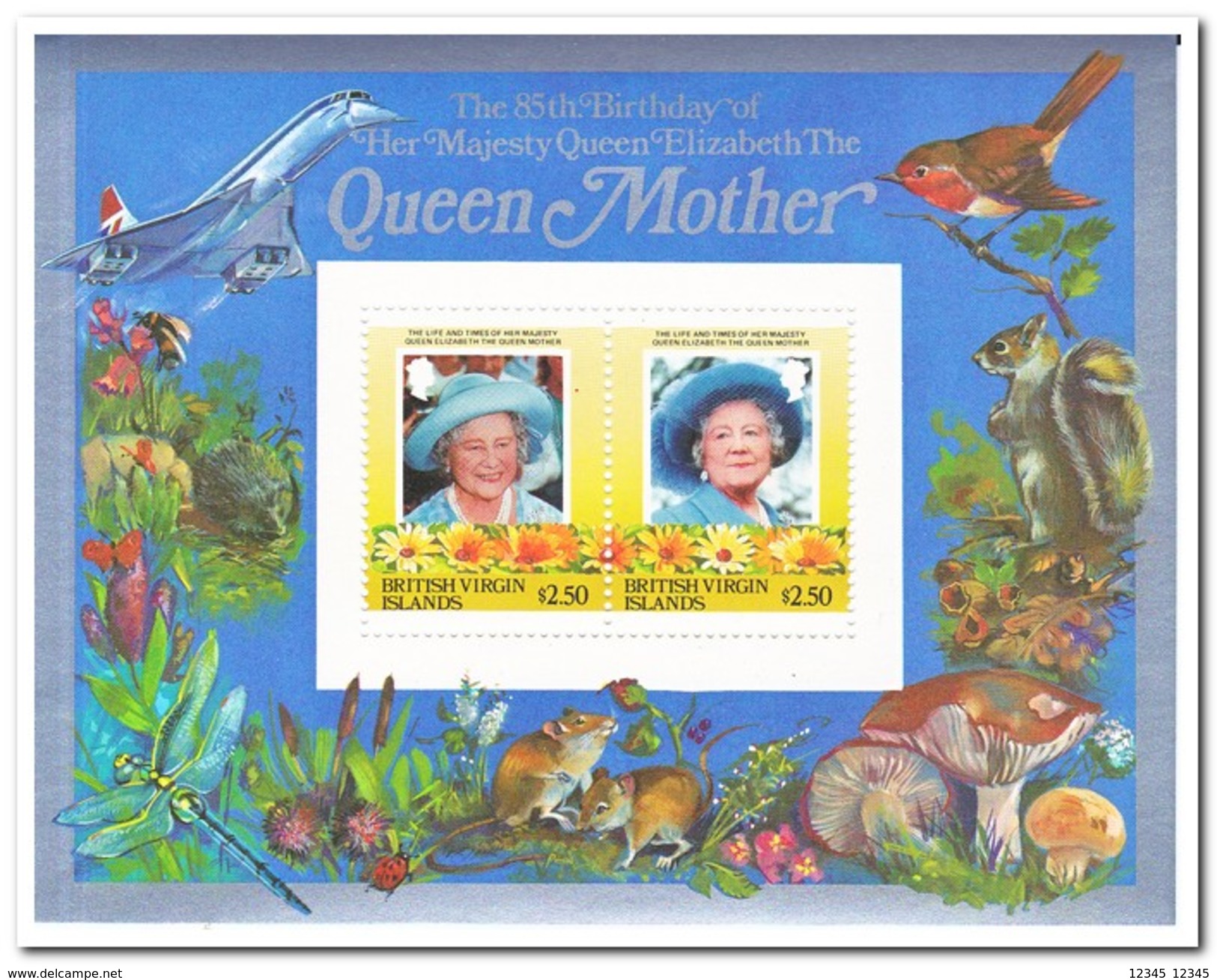 Britse Maagdeneilanden 1985, Postfris MNH, Flowers, Queen Elisabeth - Britse Maagdeneilanden