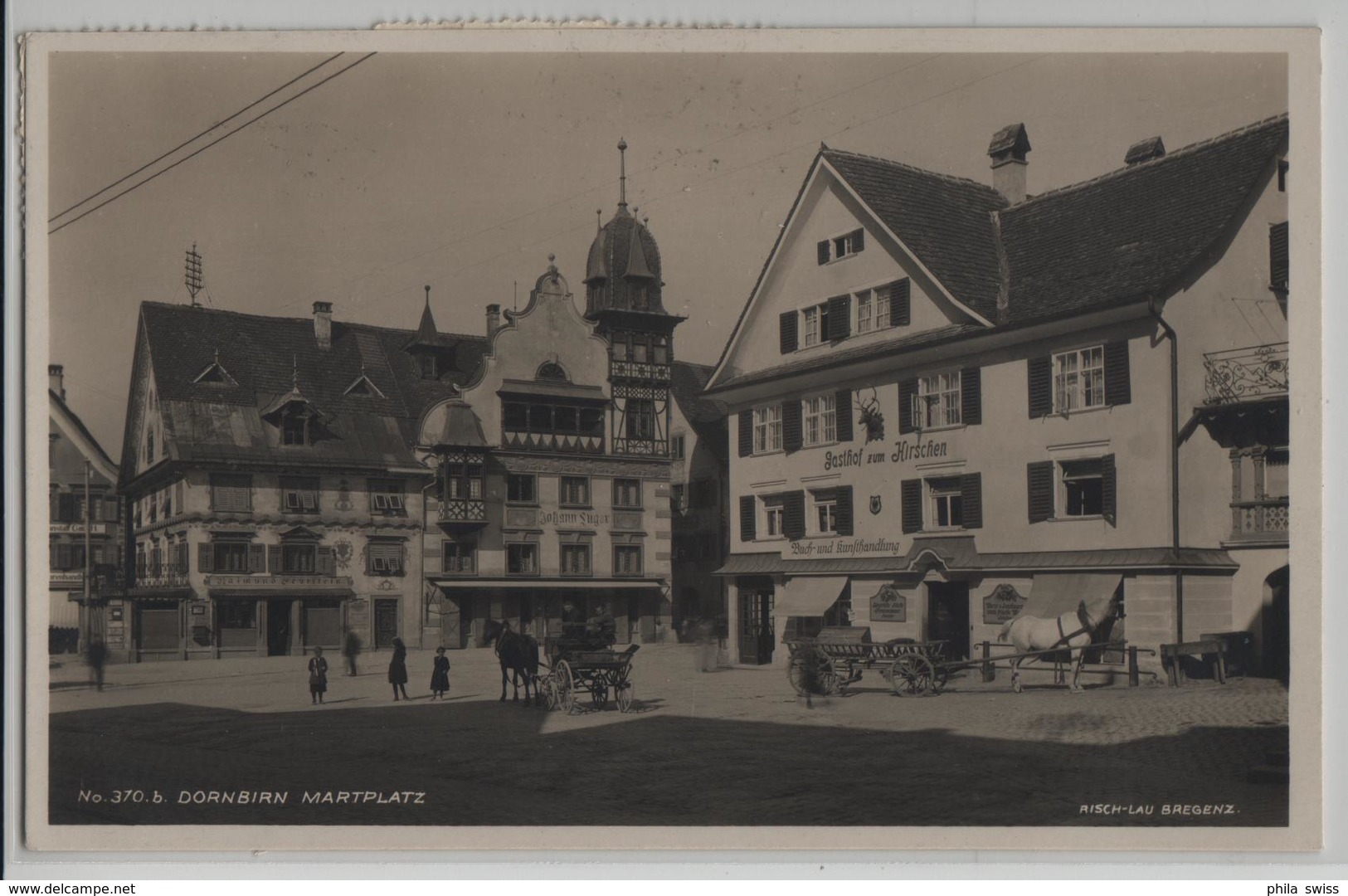 Dornbirn - Marktplatz, Gasthof Zum Hirschen, Belebt - Photo: C. Risch-Lau - Dornbirn