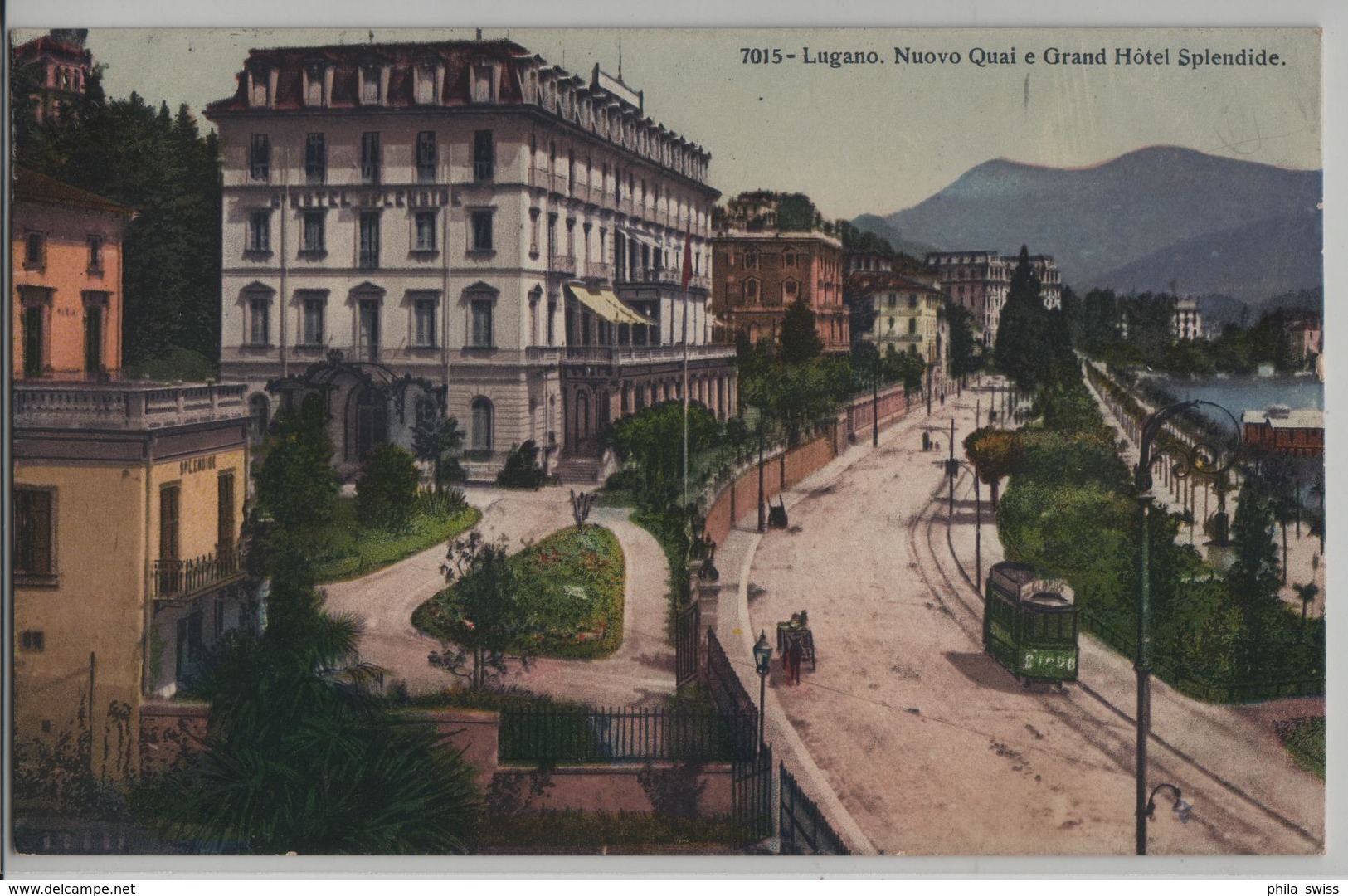 Lugano - Nuovo Quai E Grand Hotel Splendide - Tram Globus, Animee - Autres & Non Classés