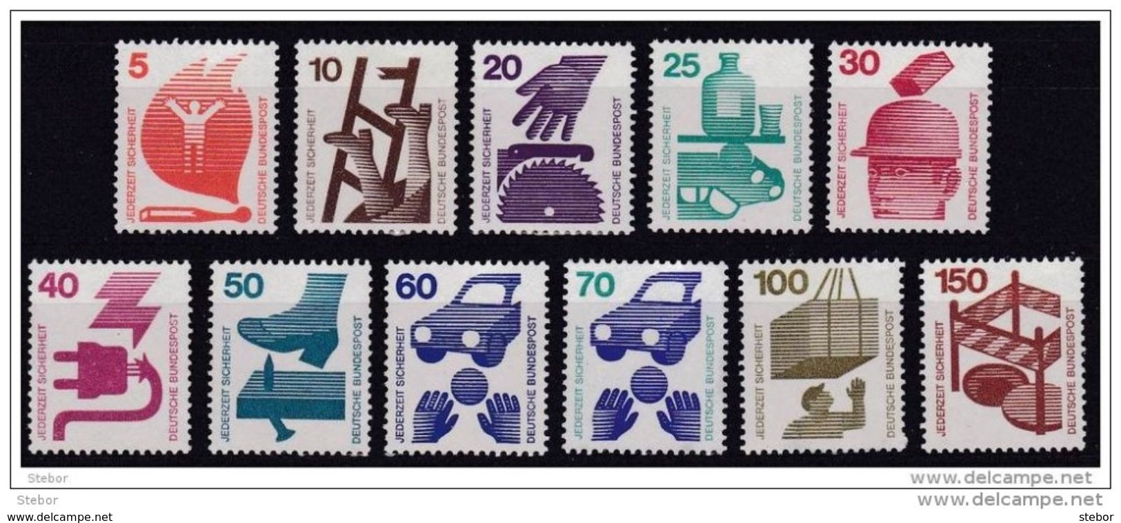 Duitsland Kleine Verzameling 555/57 En 574/78 **, Zeer Mooi Lot Krt 3839 - Collections (sans Albums)