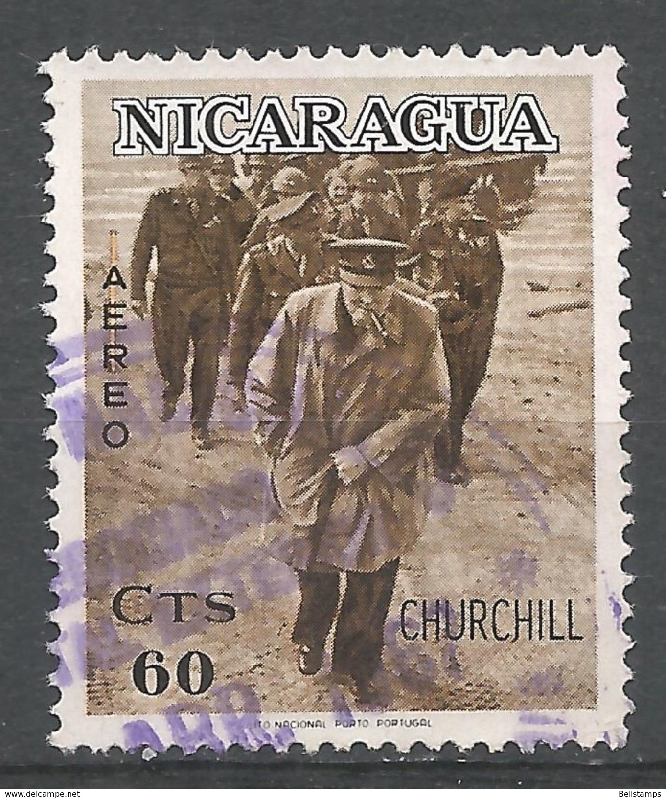 Nicaragua 1966. Scott #C586 (U) Winston Churchill, Military Inspection - Nicaragua