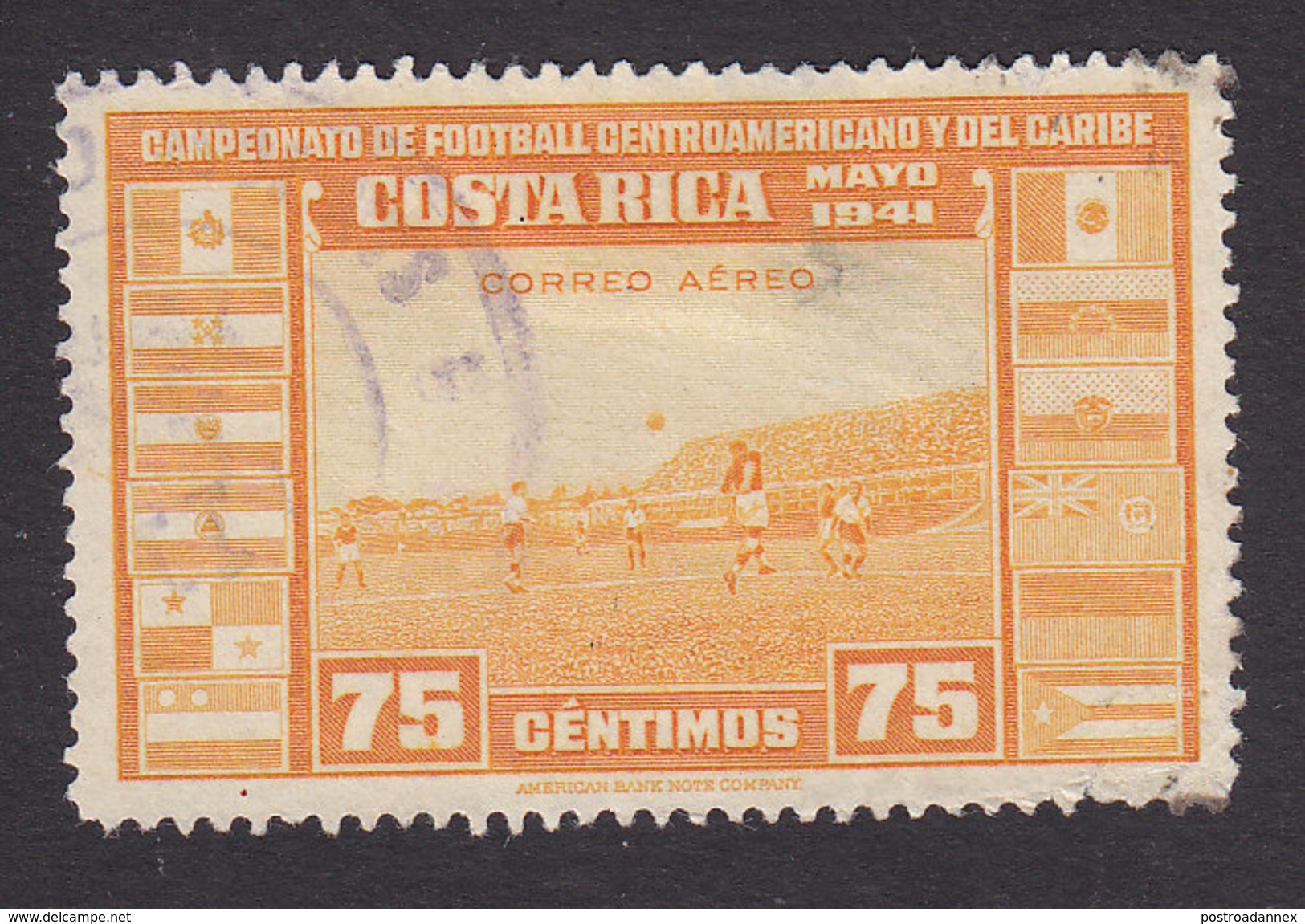 Costa Rica, Scott #C62, Used, Soccer, Issued 1941 - Costa Rica