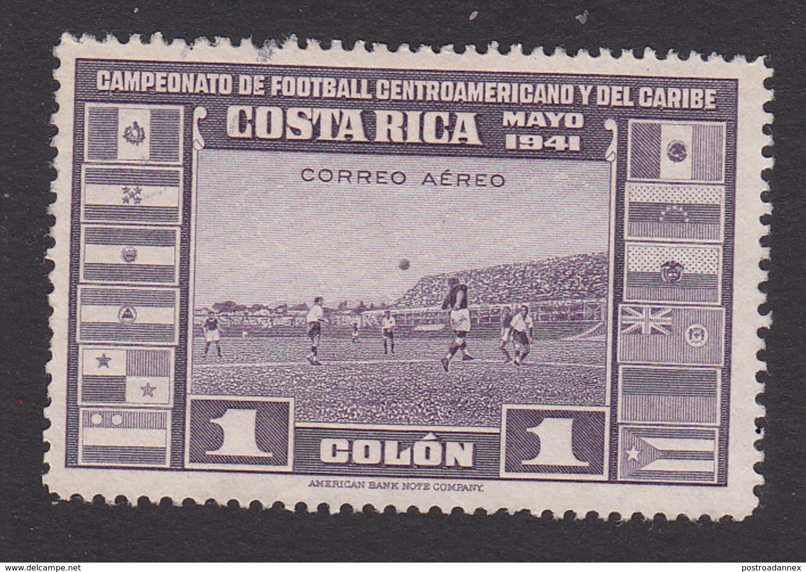 Costa Rica, Scott #C63, Used, Soccer, Issued 1941 - Costa Rica