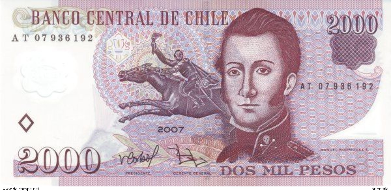 CHILE P. 160b 2000 P 2007 UNC - Chile