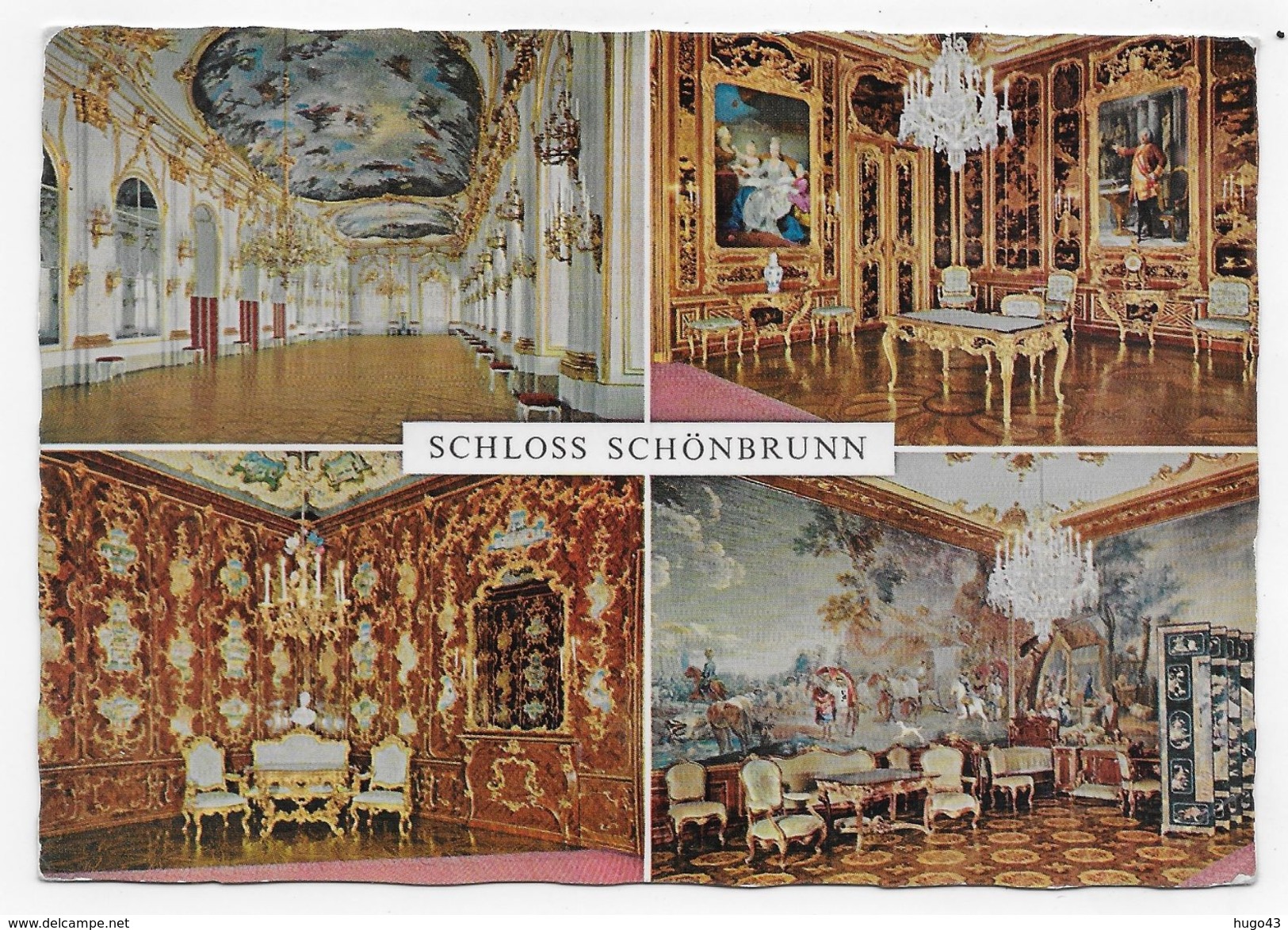 (RECTO / VERSO )AUTRICHE EN 1966 - SCHLOSS SCHONBRUNN - LEGER PLIS ANGLES - BEAU TIMBRE - CPSM GF VOYAGEE - Château De Schönbrunn