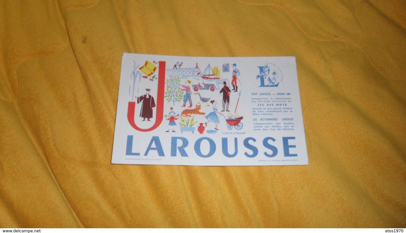 BUVARD ANCIEN DATE ?. / LAROUSSE LETTRE J... - L