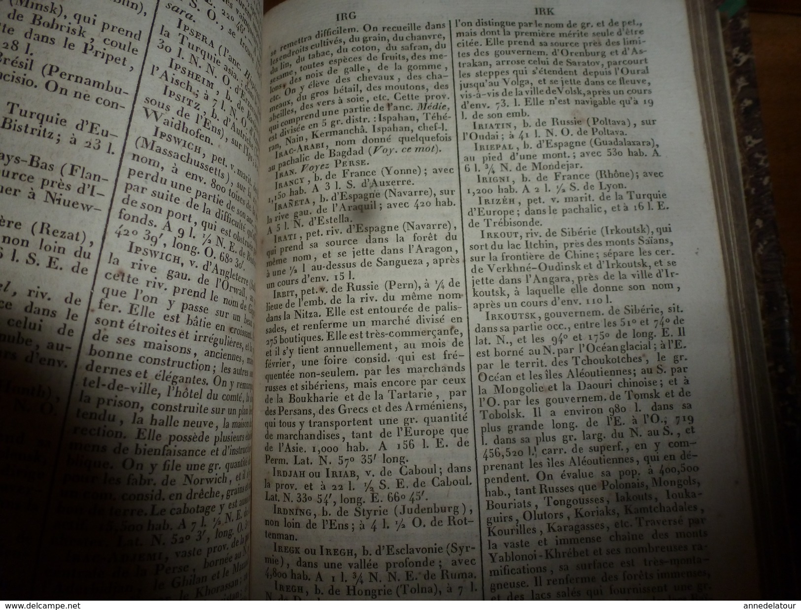 1841 Dictionnaire Universel de Géographie MAC CARTHY , tome 1er  (Physique,Politique, Historique et Commercial)