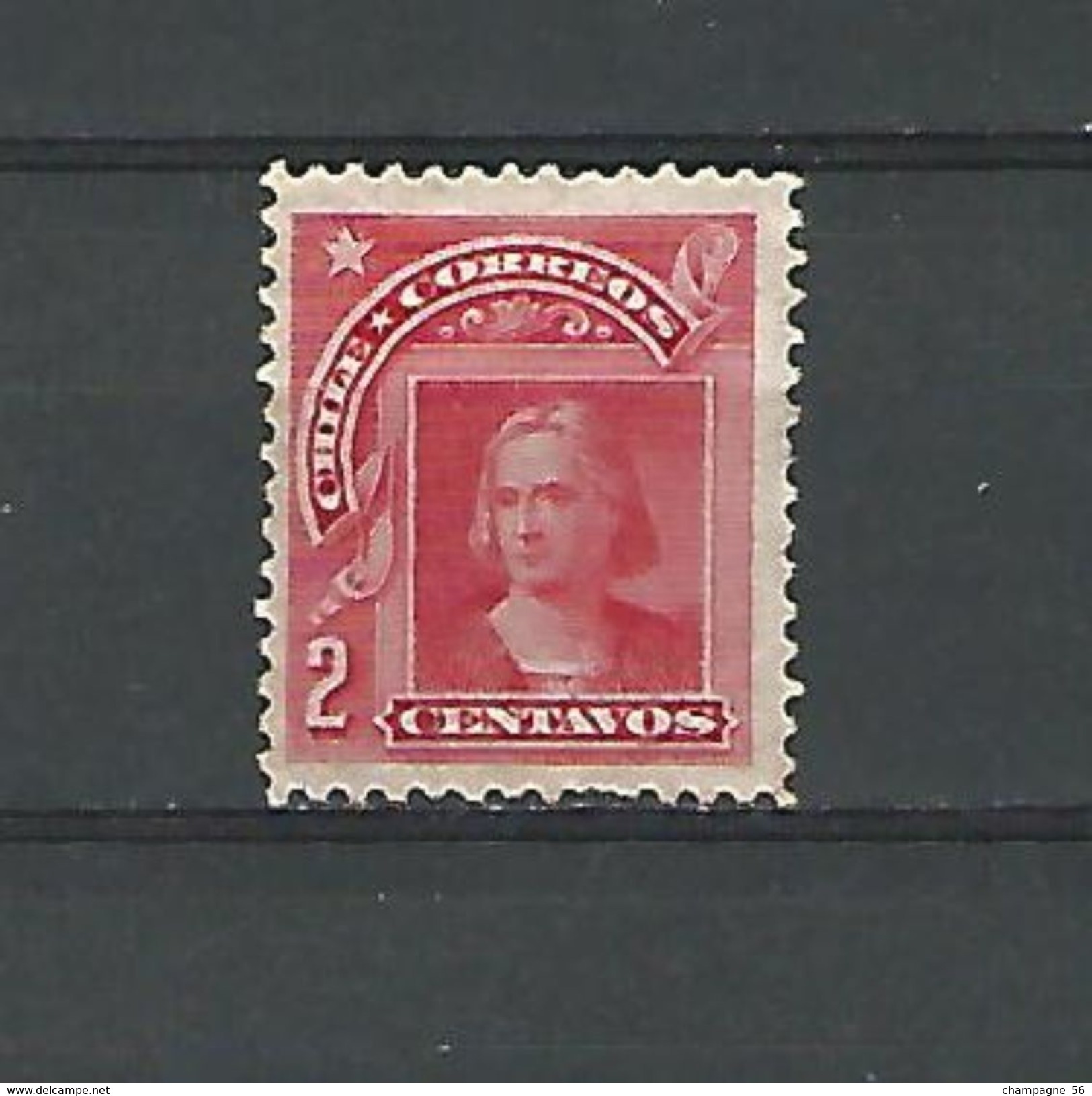 1905  CHILI CORREOS 2 CENTAVOS NEUF SANS GOMME DOS CHARNIÈRE - Chili