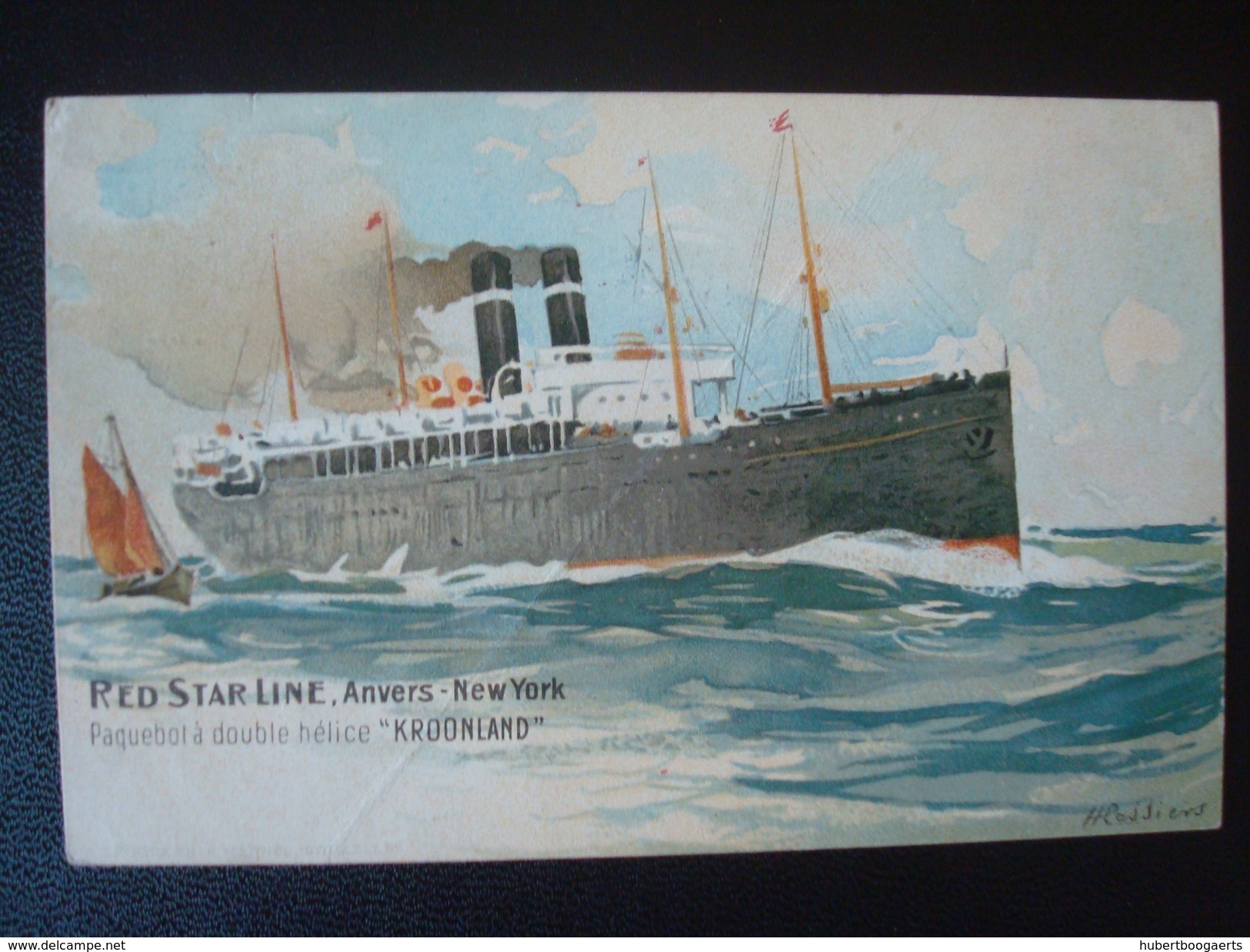 RED STAR LINE : ANVERS - NEW YORK  Paquebot à Double Hélice "KROONLAND" Par H. CASSIERS En 1906 - Paquebots