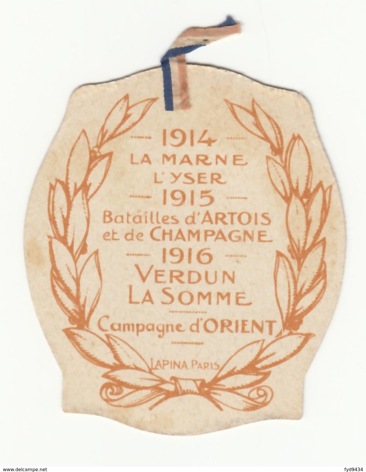 Insigne En Carton Journée De L'Armée D'Afrique Et Des Troupes Coloniales - 1917 - Autres & Non Classés