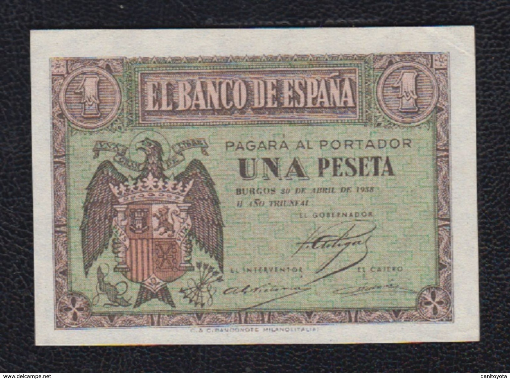 EDIFIL 428b.  1 PTA 30 DE ABRIL DE 1938.  SERIE N - 1-2 Pesetas