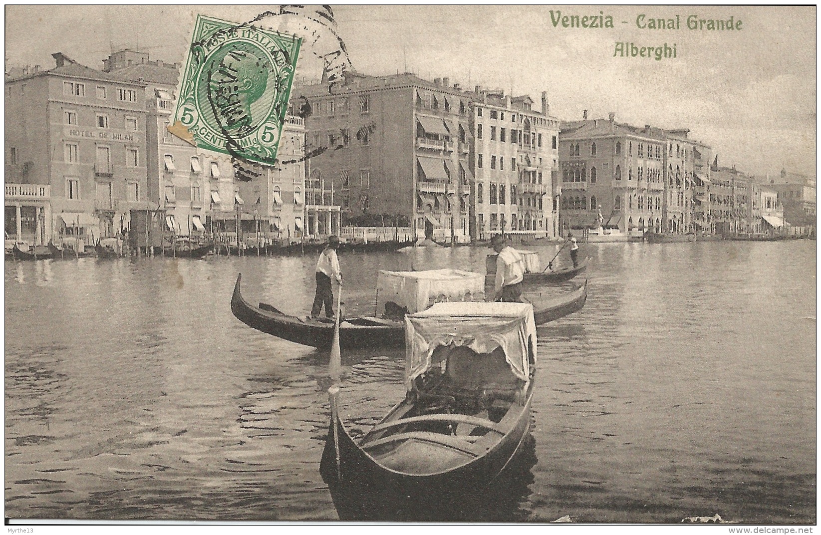ITALIE  VENEZIA Canal Grande Alberghi  1909 - Venezia