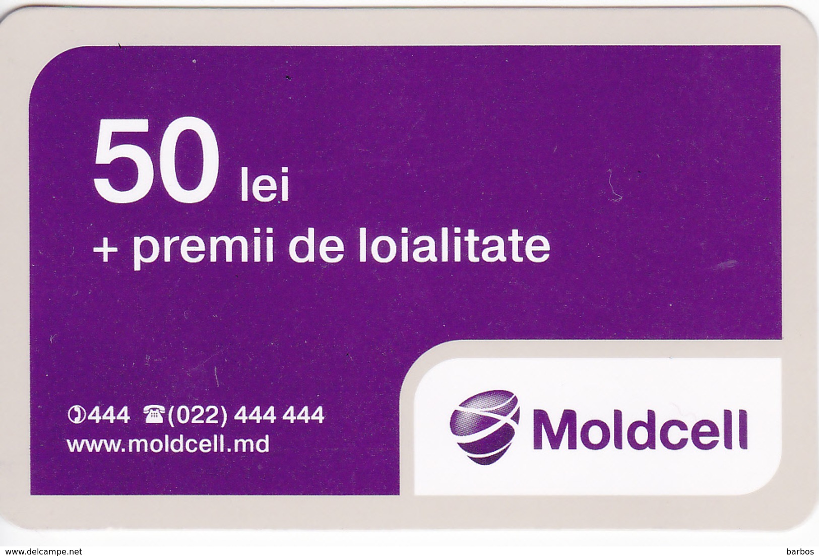 Moldova ,  Moldavie , Prepaid Phonecard - Moldcell , 50 Lei , Tipe 1B , Paper , Used - Moldavie