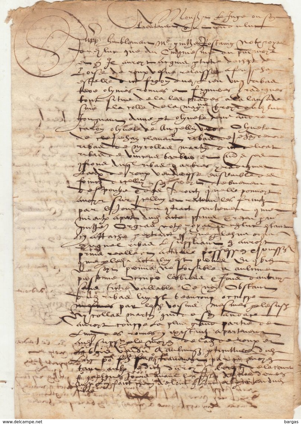 Document Manuscrit Ancien De 1570 En 4 Pages - Manuscrits