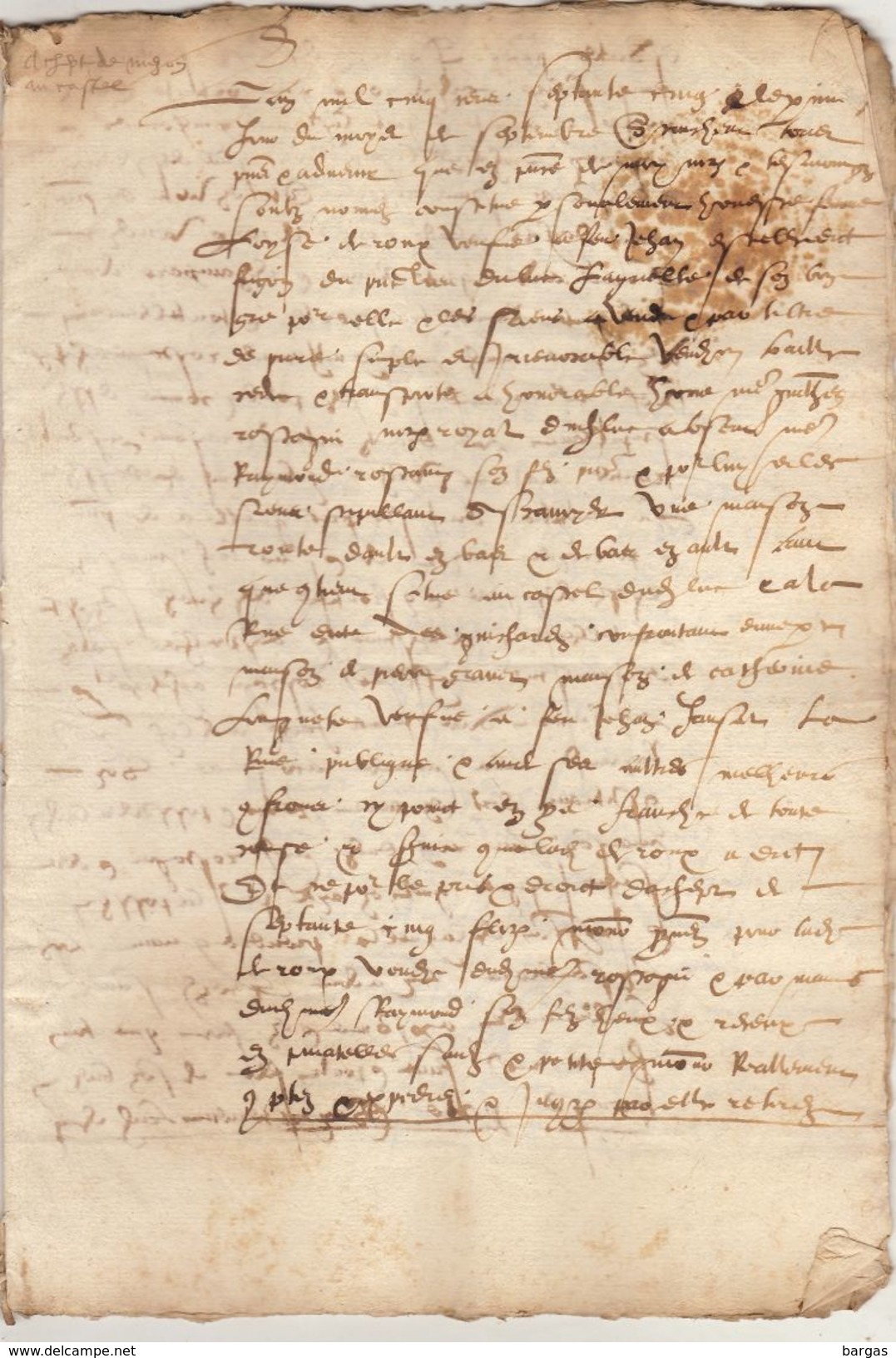 Document Manuscrit Ancien De 1575 En 8 Pages - Manuscrits