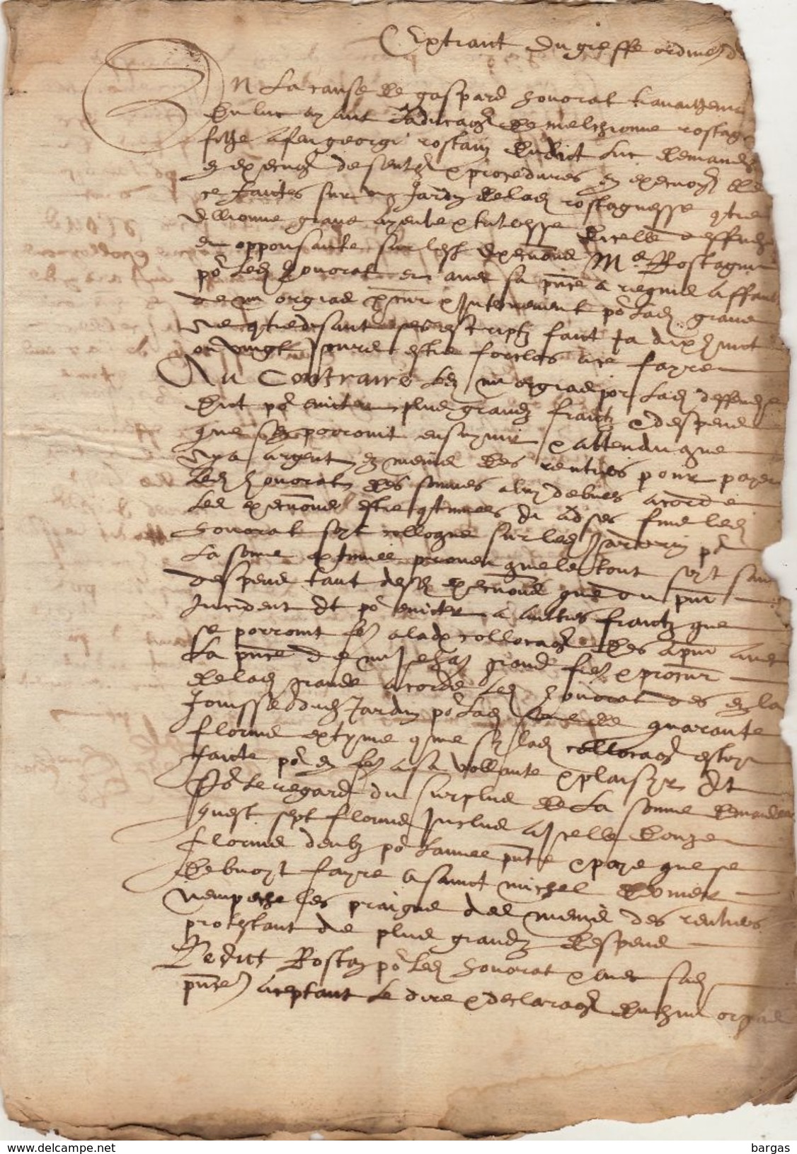 Document Manuscrit Ancien De 1575  En 4 Pages - Manuscrits