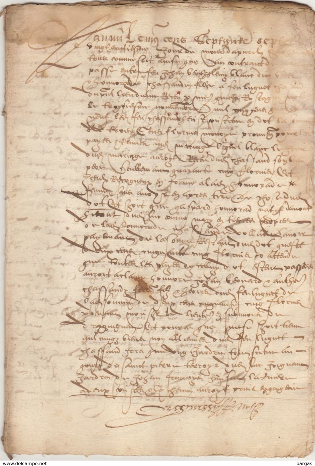 Document Manuscrit Ancien De 1577  En 12 Pages - Manuscrits
