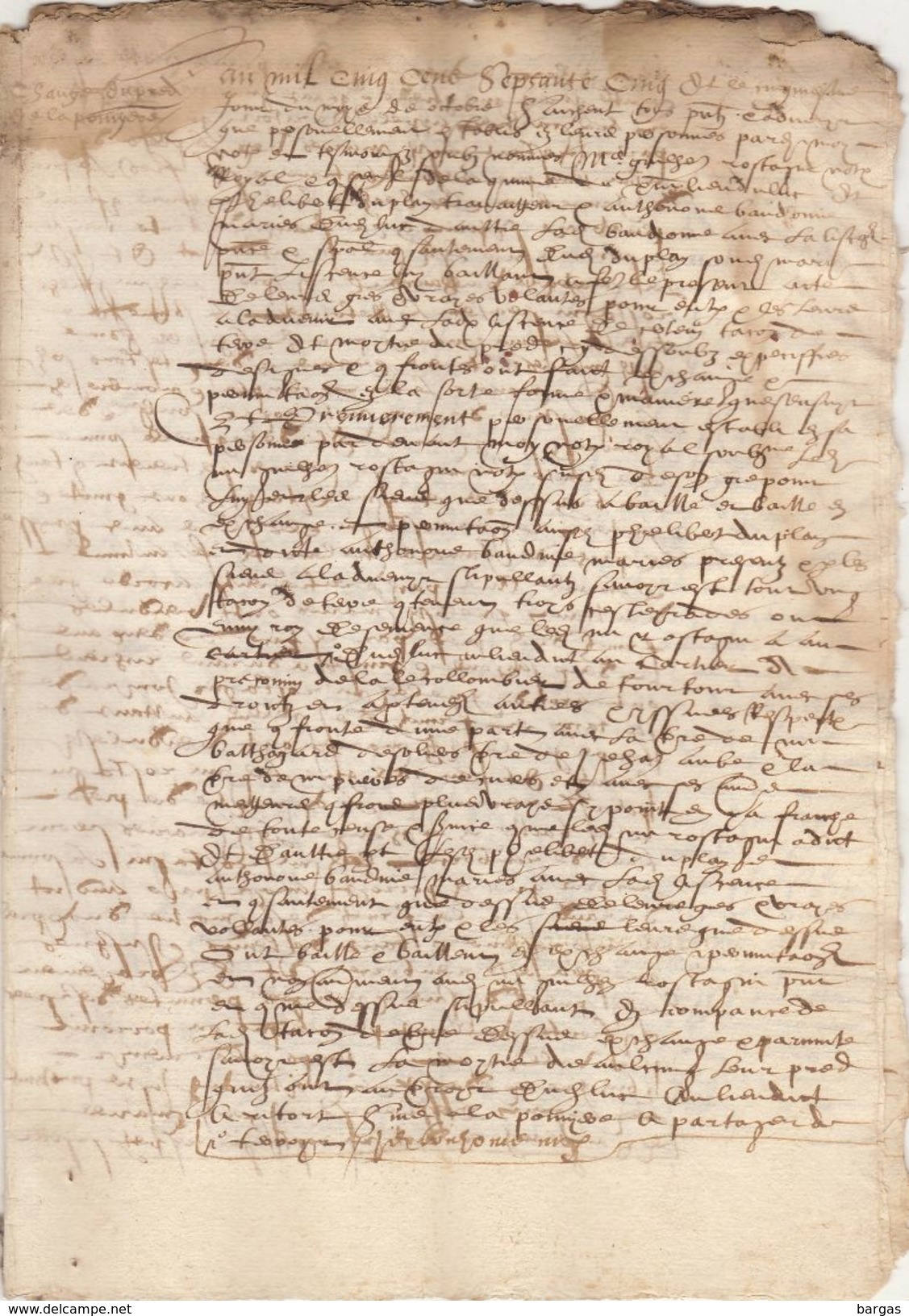 Document Manuscrit Ancien De 1575  En 8 Pages - Manuscrits