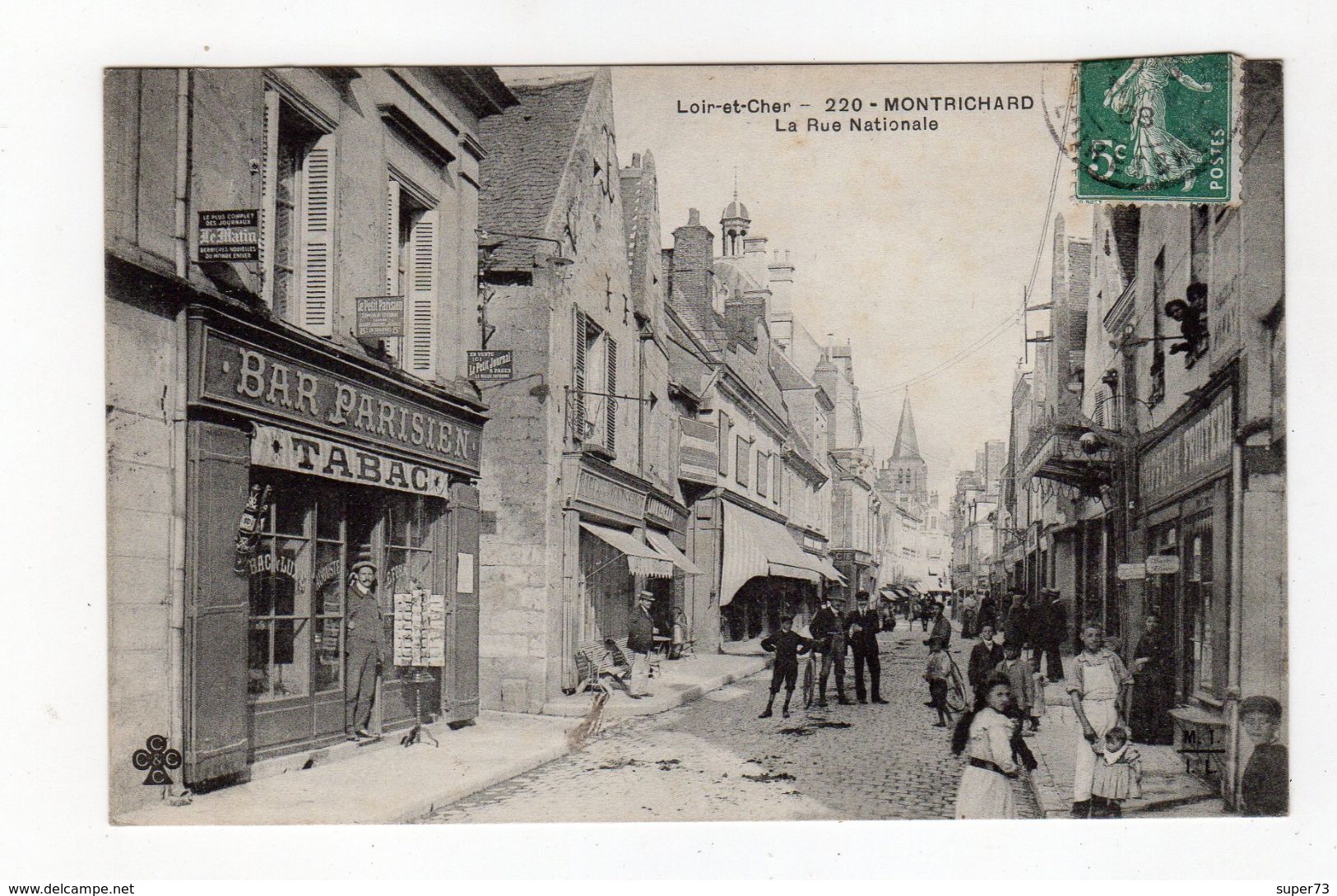 Montrichard - La Rue Nationale , Bar Parisien, Cartes Postales  - 41 - - Montrichard