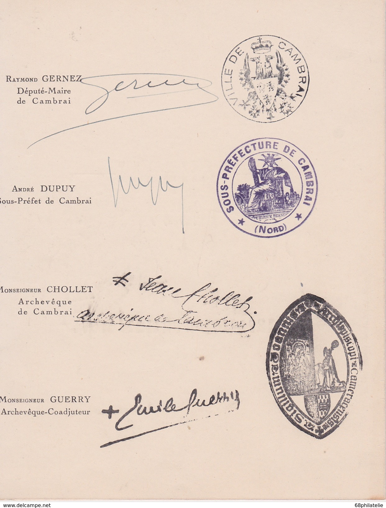 FRANCE  1947 CARTE DE CAMBRAI FETE DU TIMBRE - Lettres & Documents