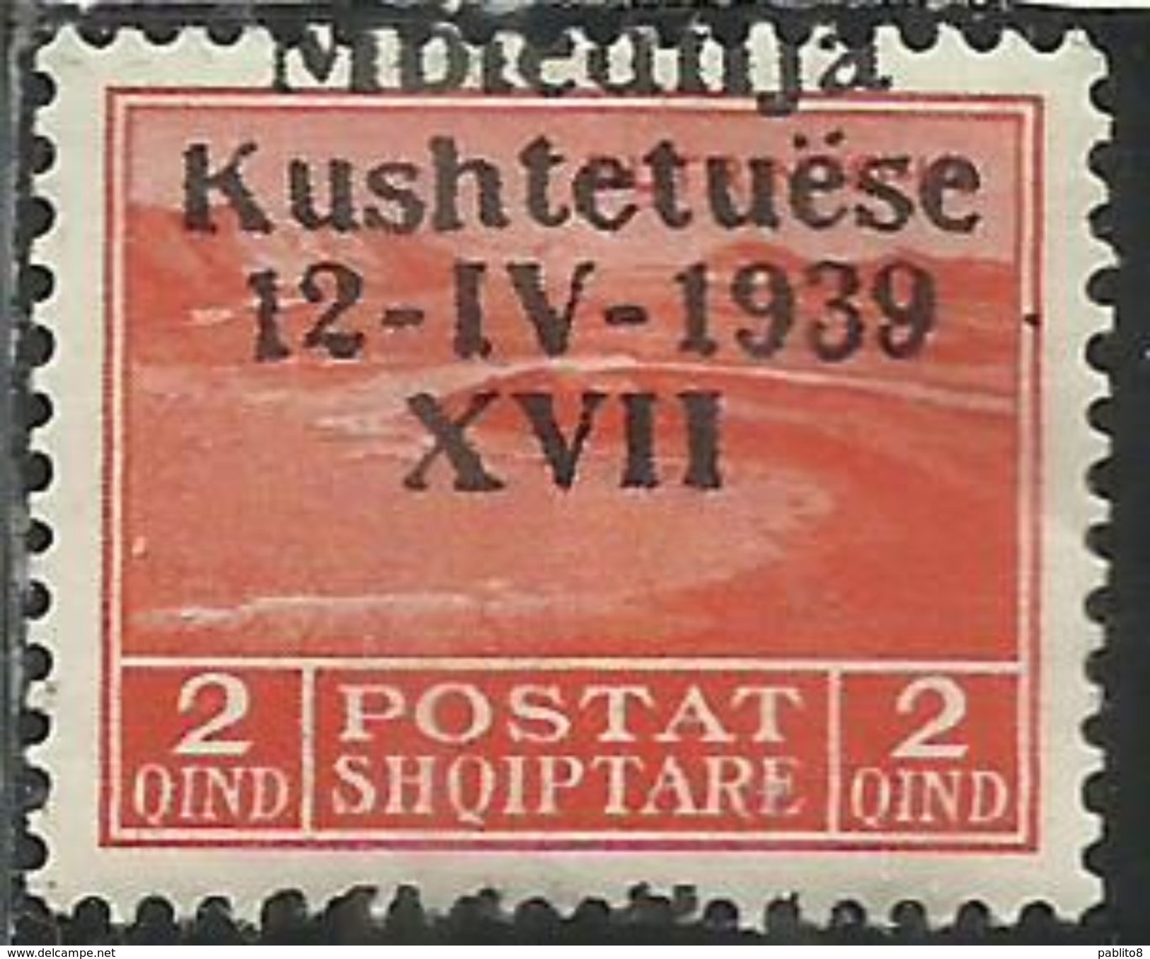 ALBANIA 1939 ASSEMBLEA COSTITUENTE 2Q VARIETA' VARIETY MNH - Albanie