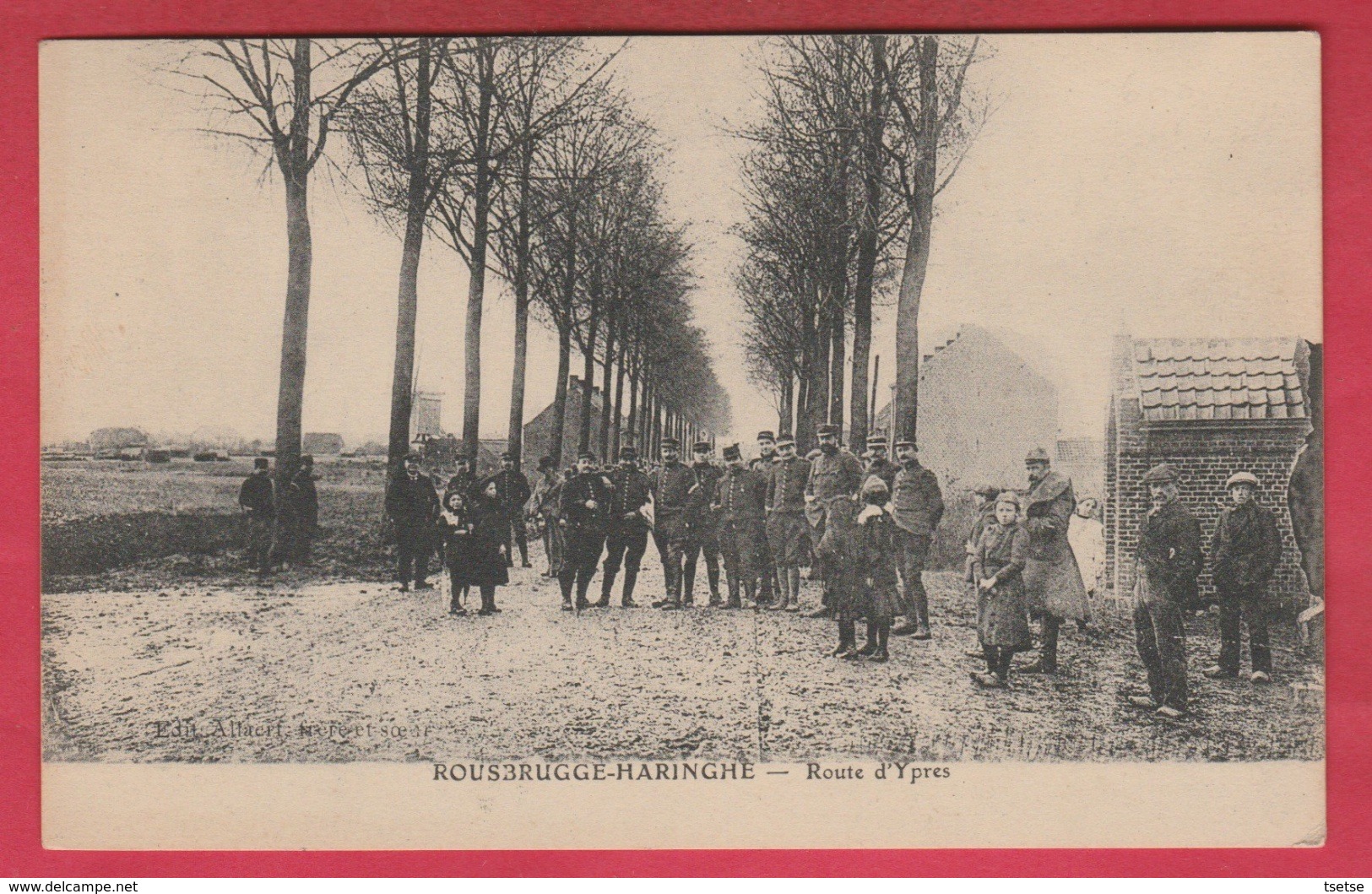 Rousbrugge-Haringhe - Route De Ypres ... Groepen Soldaten ( Verso Zien ) - Poperinge