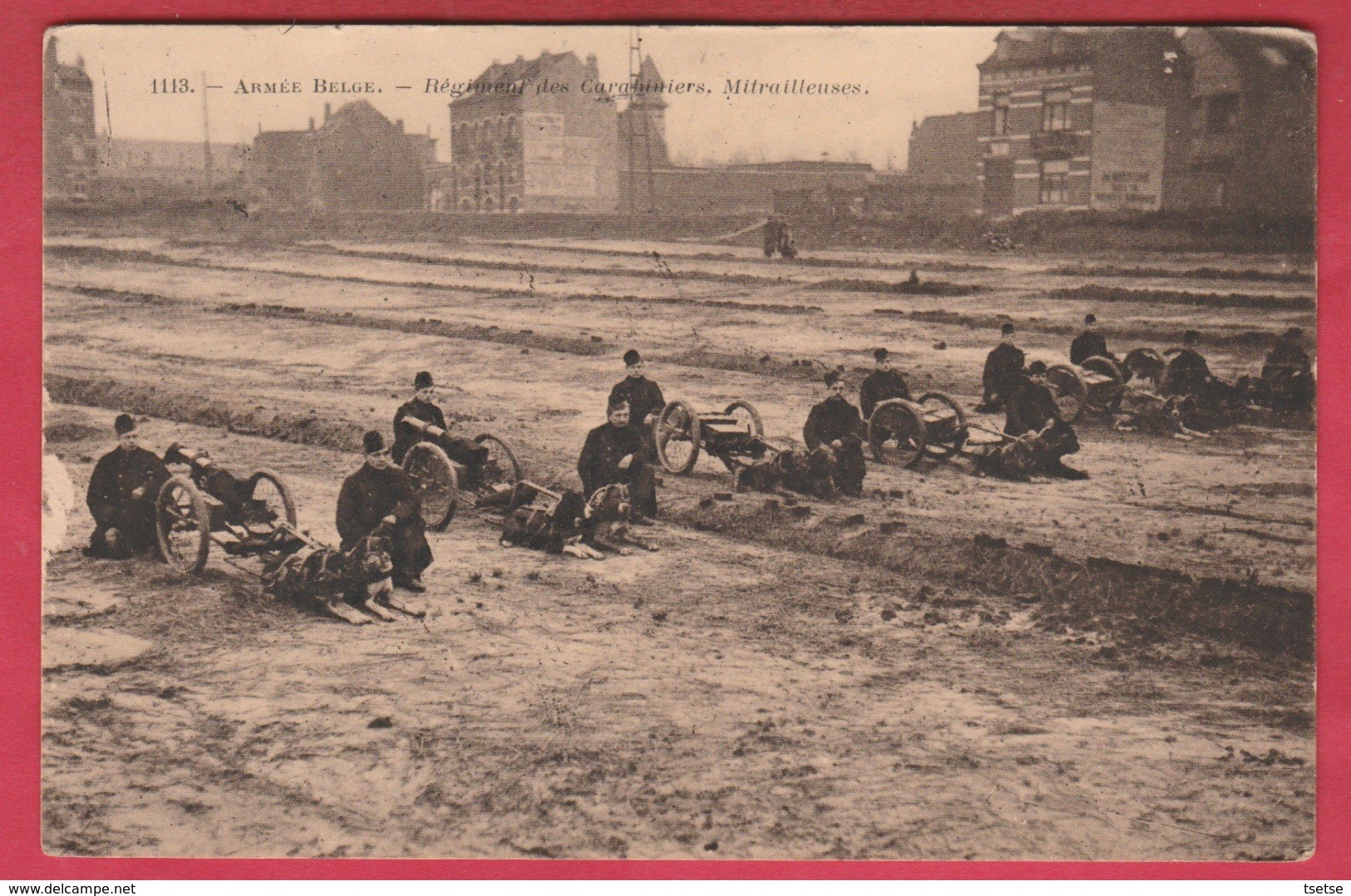 Armée Belge - Régiment Des Carabiniers - Mitrailleuses ... Tirées Par Les Chiens -1921 ( Verso Zien ) - Matériel