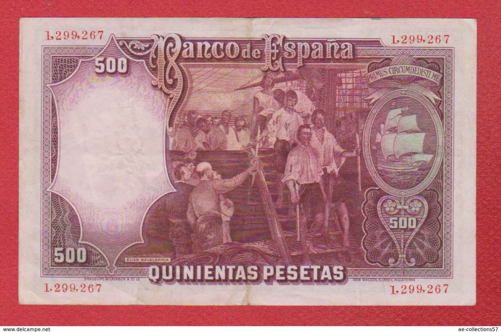 Espagne  --   500 Pésetas  25 Avril 1931 -  état  TTB - 500 Pesetas