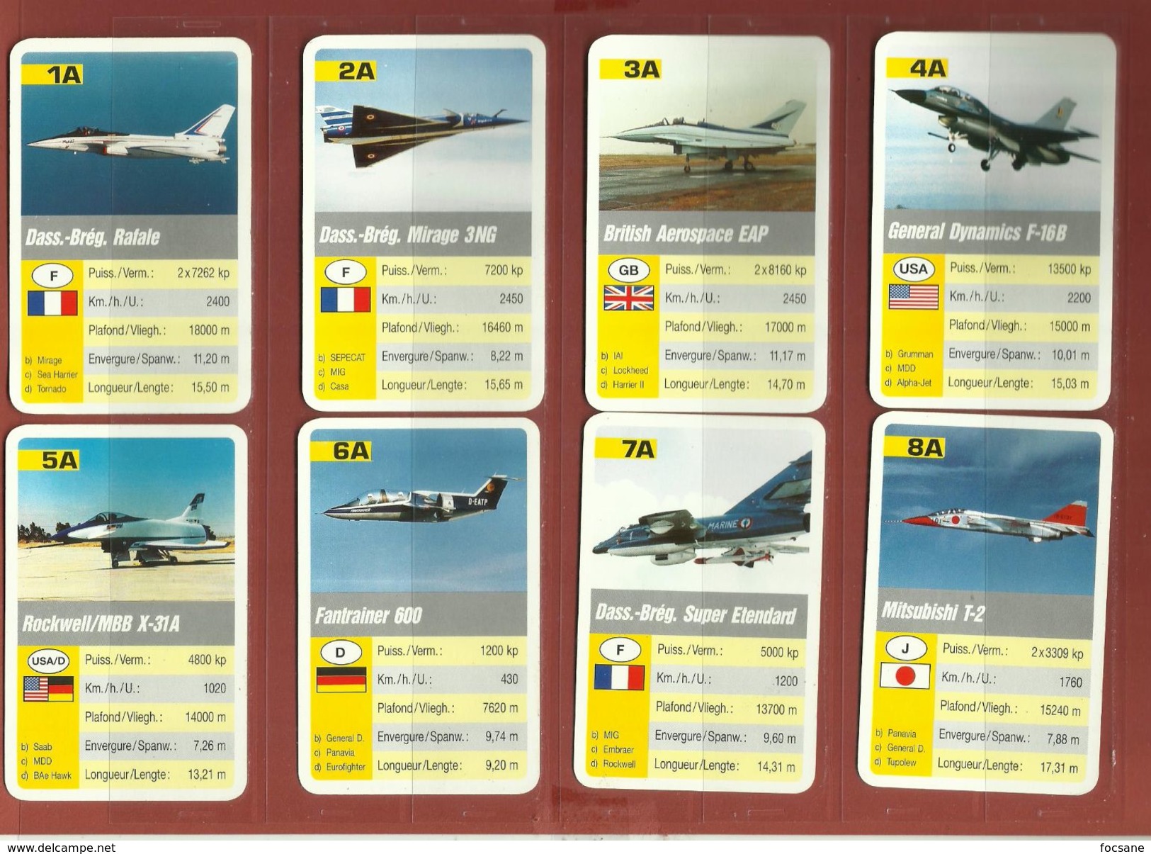 Jeu De Cartes Avion De Guerre - Autres & Non Classés