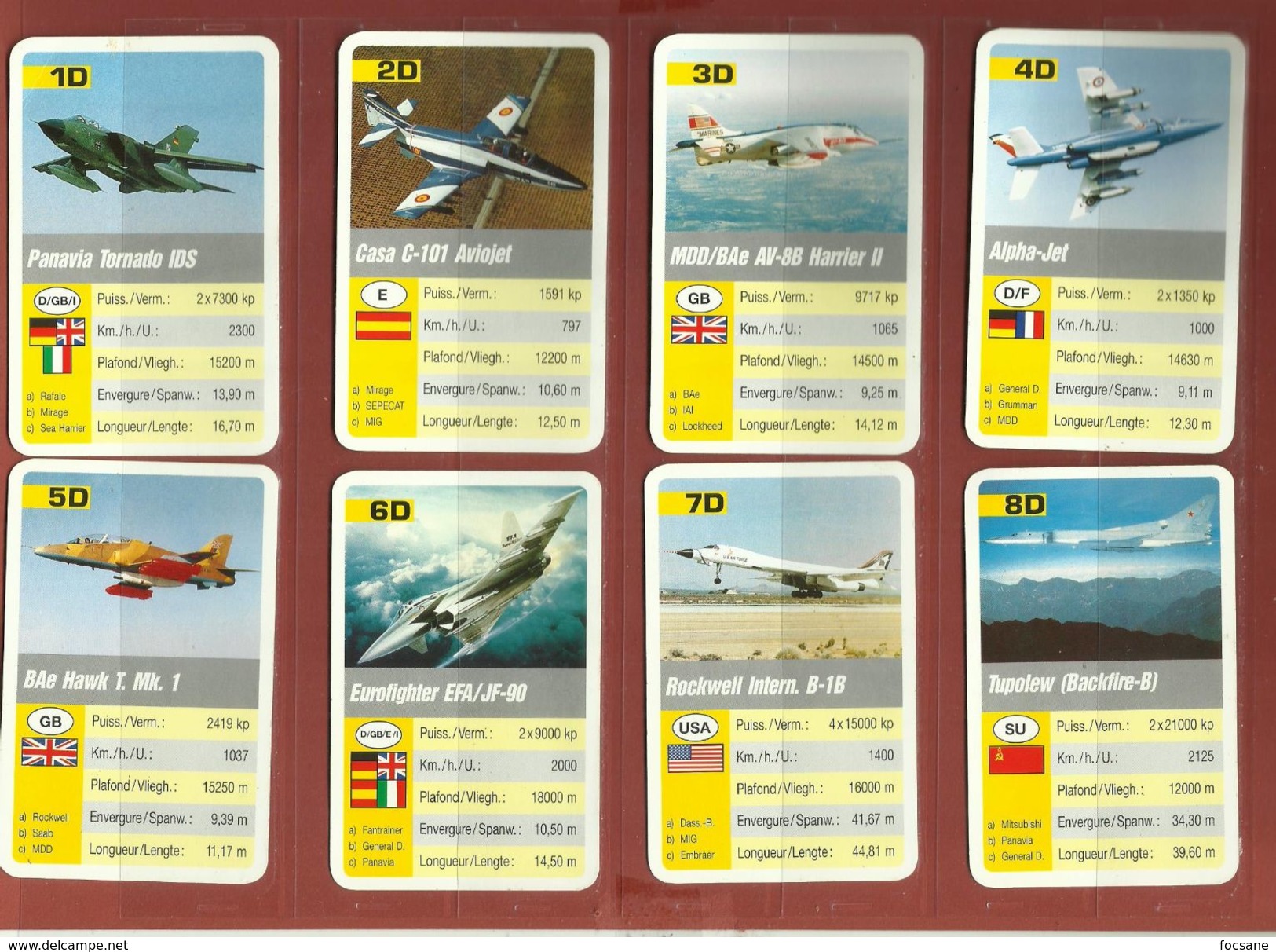 Jeu De Cartes Avion De Guerre - Autres & Non Classés