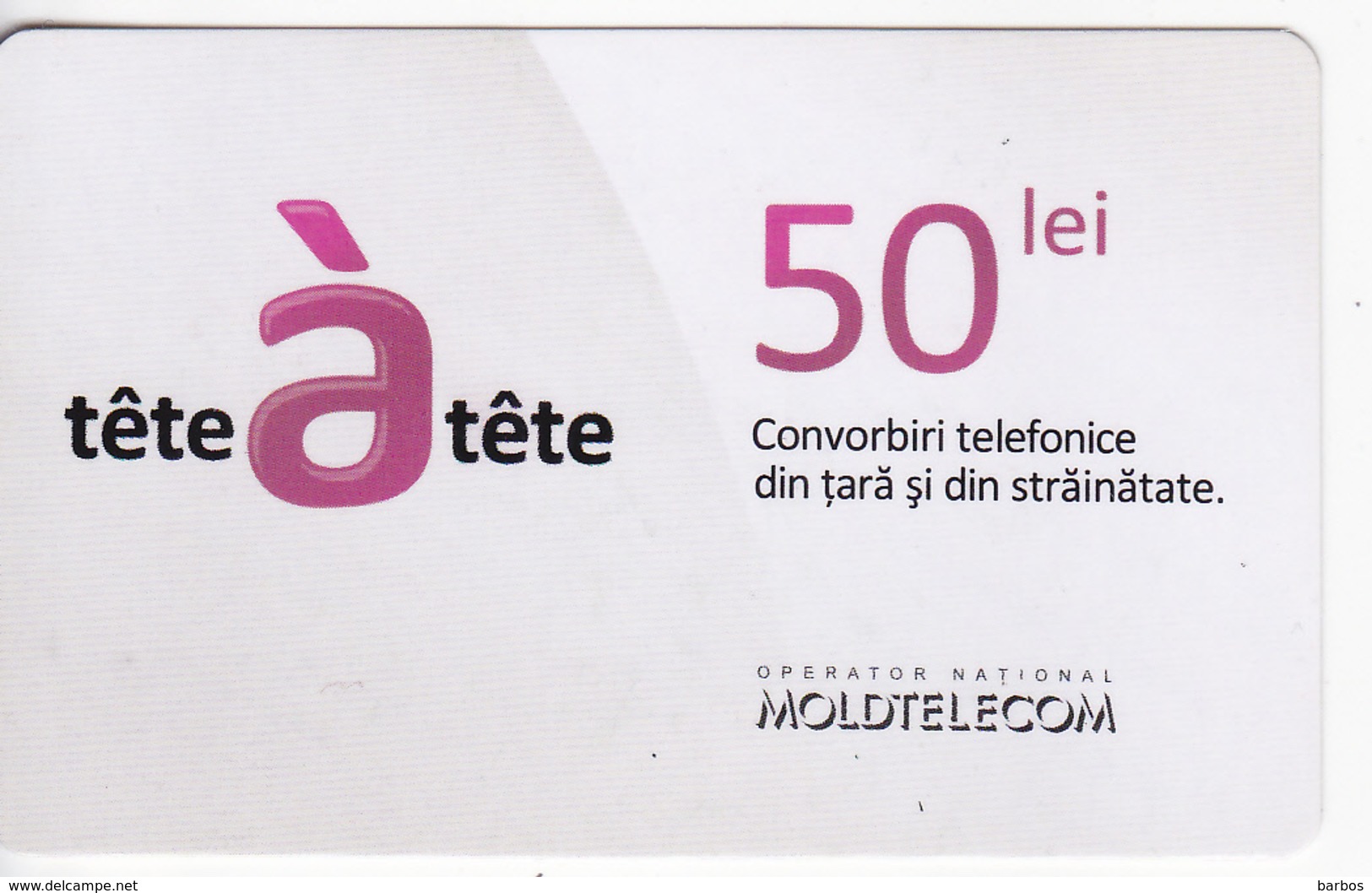 Moldova ,  Moldavie  , Prepaid Phonecards - Moldtelecom - Tete-a-tete , 50 Lei , Glossy Paper , Used - Moldavie
