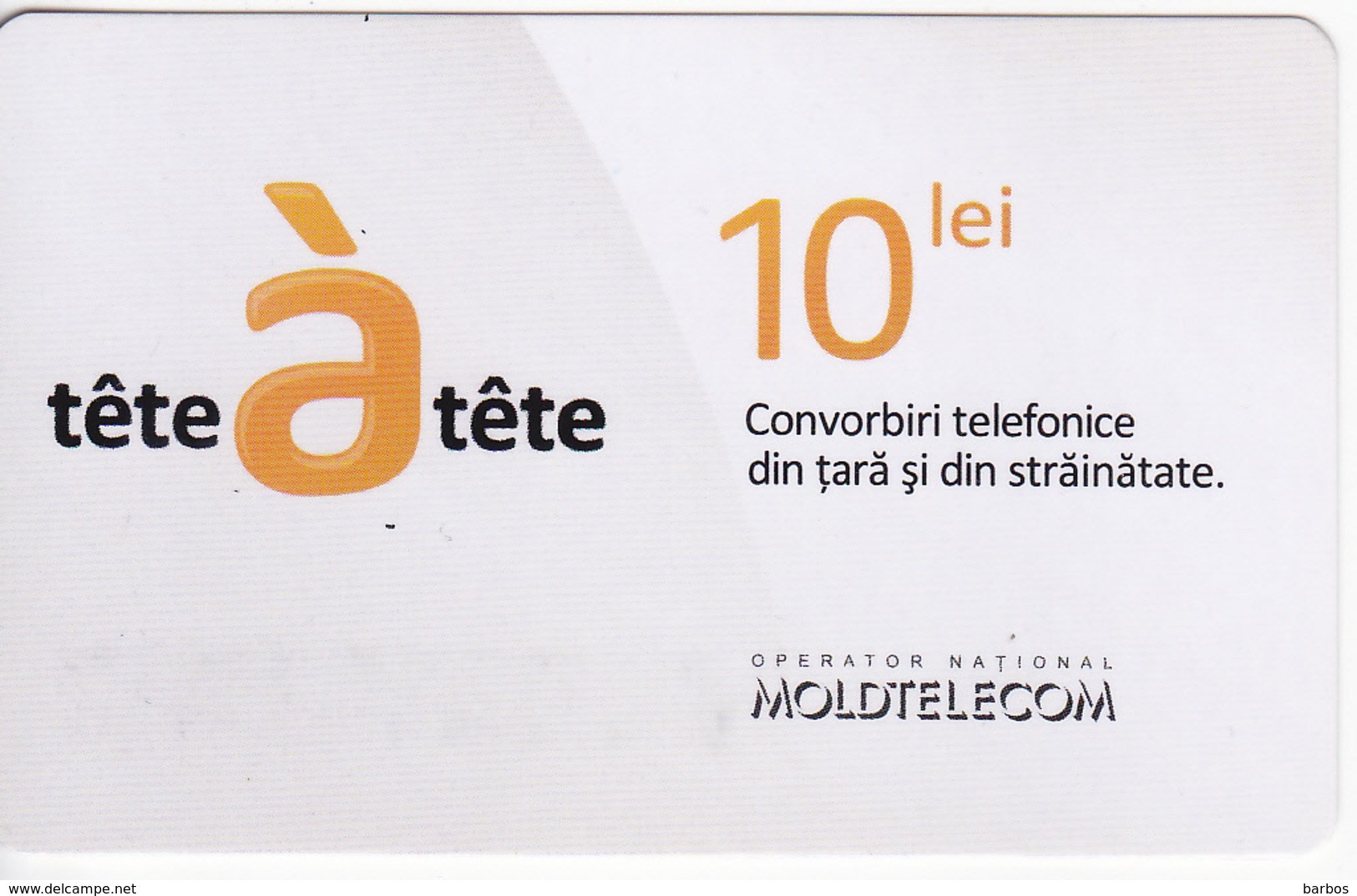 Moldova ,  Moldavie  , Prepaid Phonecards - Moldtelecom - Tete-a-tete , 10 Lei , Glossy Paper , Used - Moldavie
