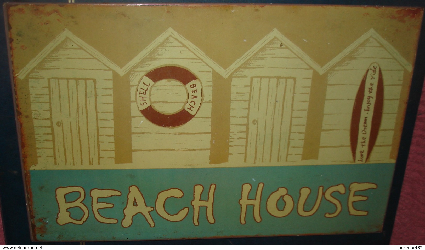 Plaque Moderne BEACH HOUSE.350 X 230.1801 - Plaques En Tôle (après 1960)