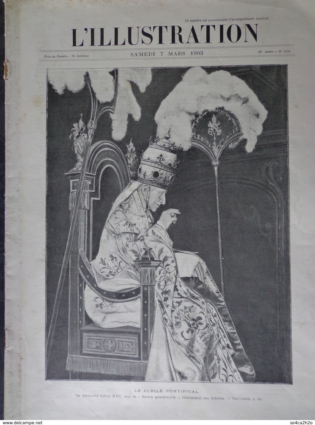 L'Illustration N° 3132 Du 7 Mars 1903 LEON XIII Le Jubilé Pontifical ;Sa Sainteté PIE XI ;Les Sports à Travers Les âges - L'Illustration