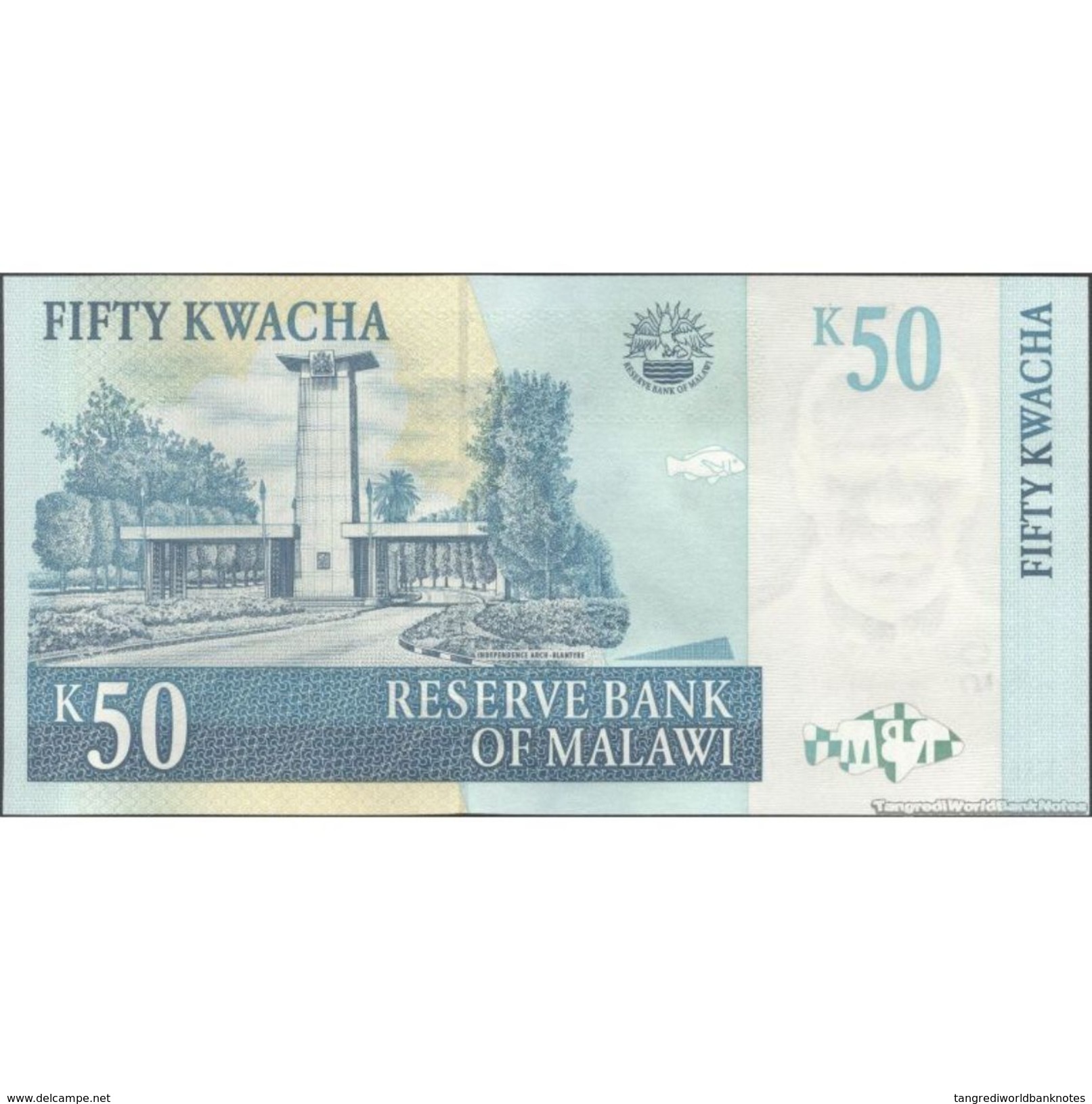 TWN - MALAWI 53c - 50 Kwacha 31.10.2007 Prefix BG UNC - Malawi