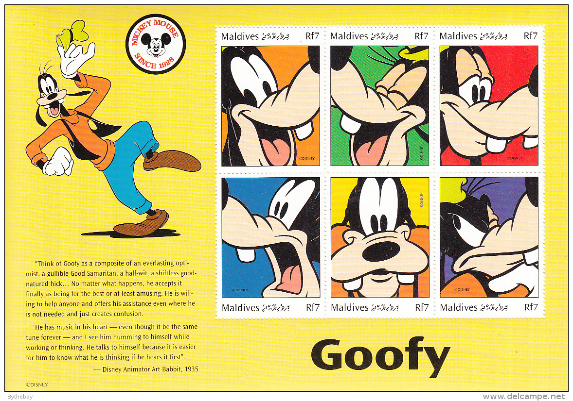 Maldives 1999 MNH Scott #2355 Sheet Of 6 Rf7 Goofy - Disney