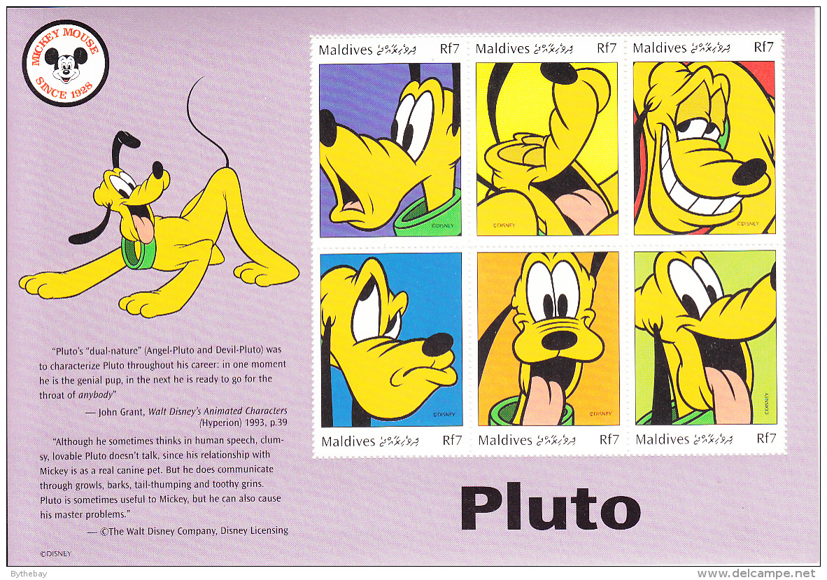 Maldives 1999 MNH Scott #2356 Sheet Of 6 Rf7 Pluto - Disney