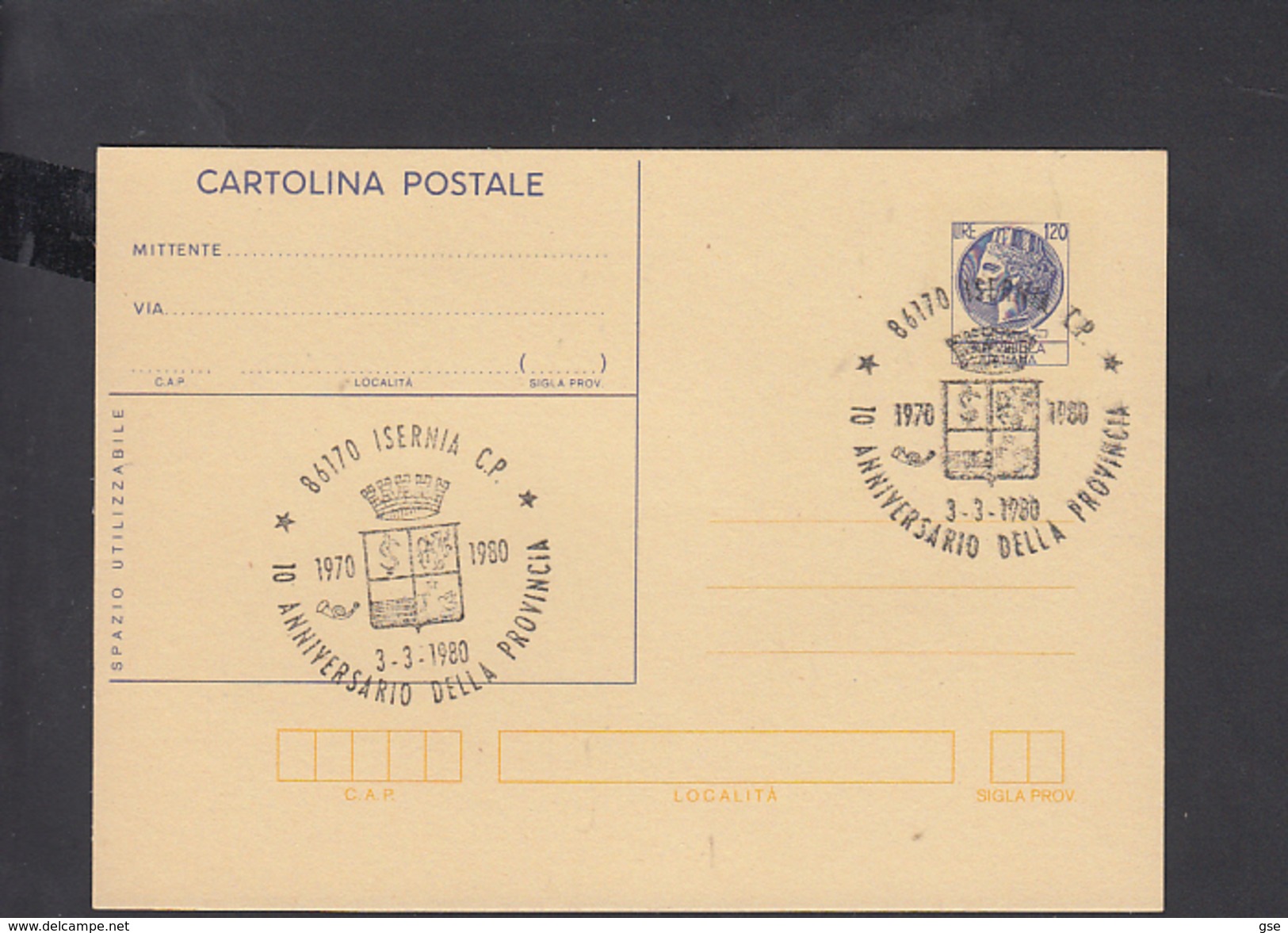 ITALIA  1980 - Isernia - Anniversario Provincia - Istituzione - Annullo Speciale - Altri & Non Classificati